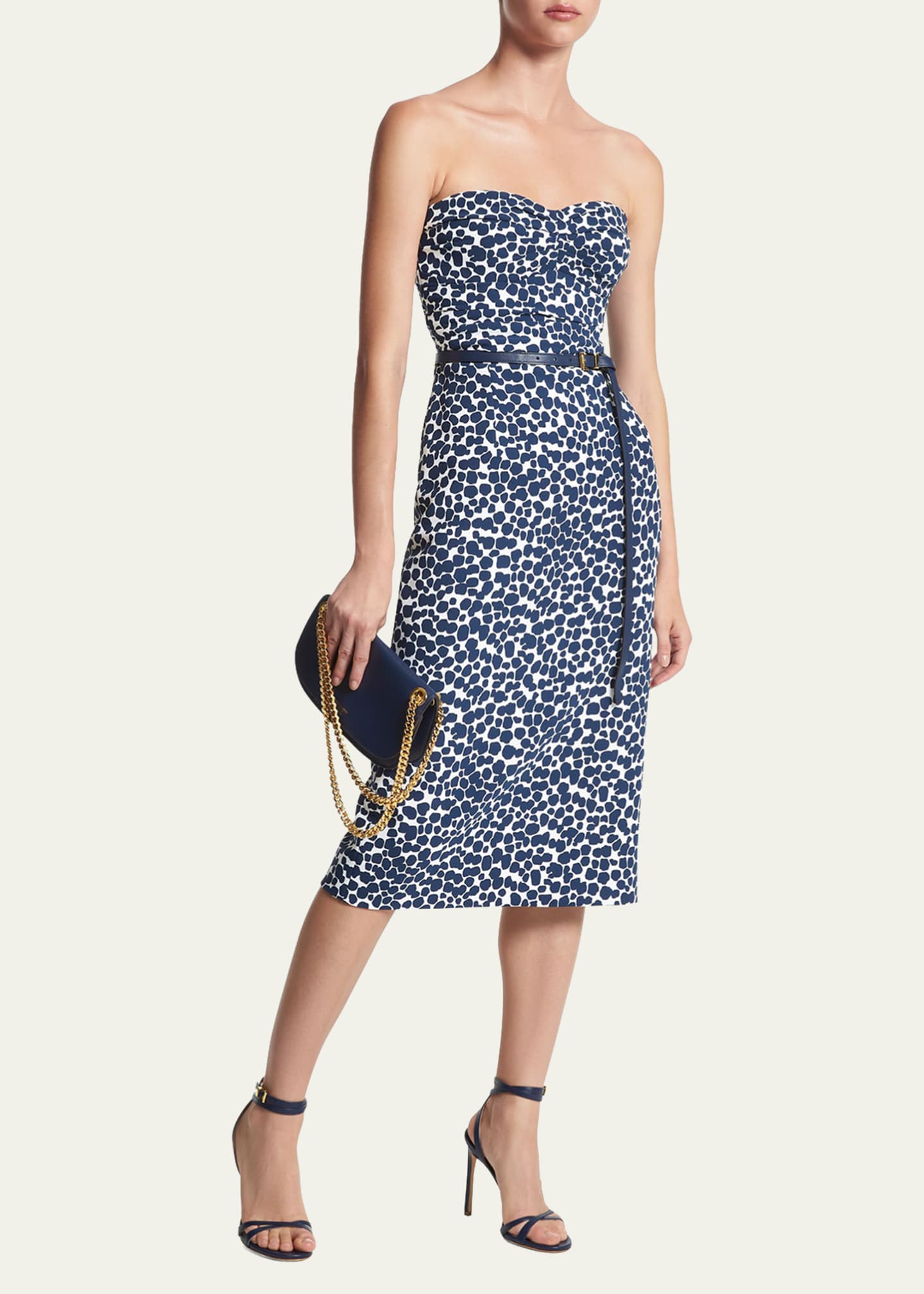 Michael Kors Collection Modern Cheetah Strapless Midi Dress - Bergdorf  Goodman