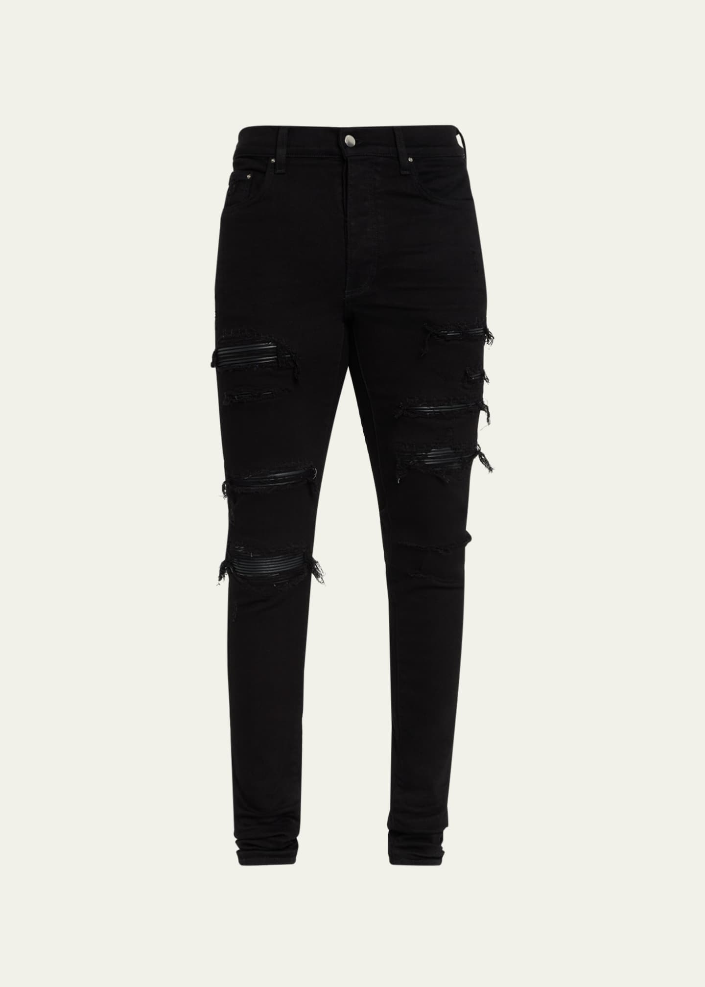 Amiri Men's Leather-Patch Thrasher Jeans - Bergdorf Goodman