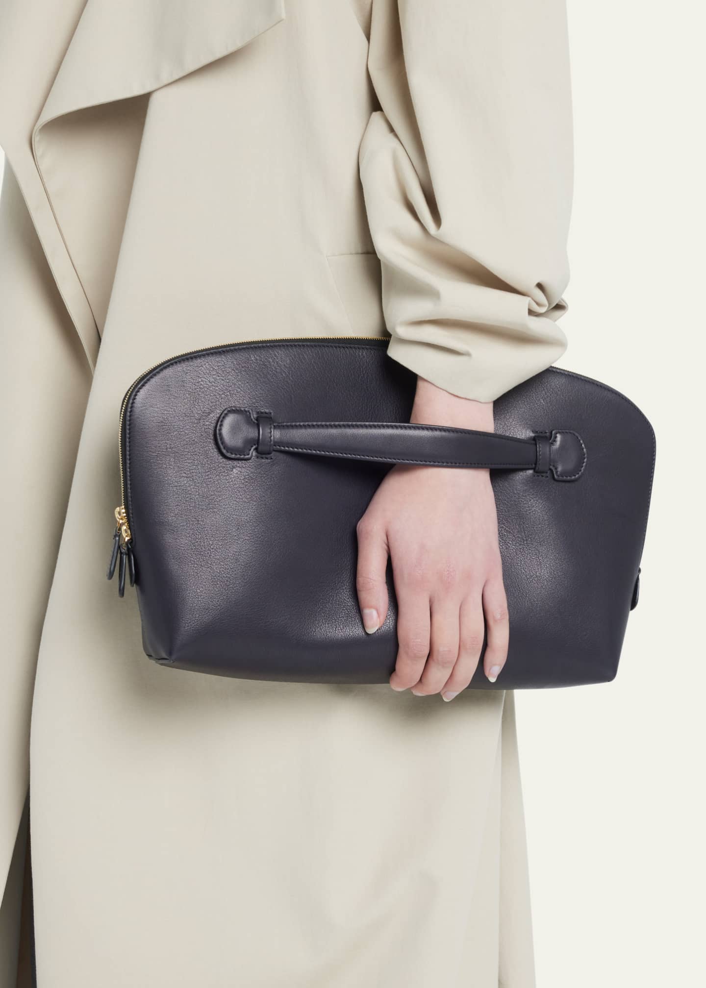 THE ROW Ellie leather clutch