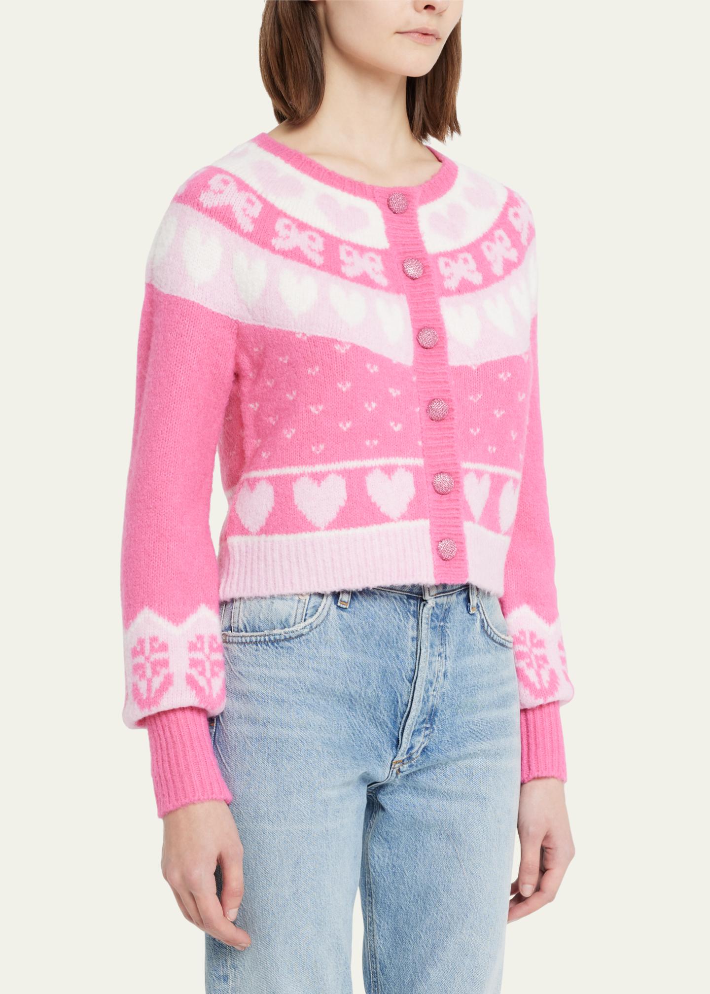 Cardigan Court LoveShackFancy - Taille S, Beige, Coton/laine/nylon, Neuf Sans étiquettes