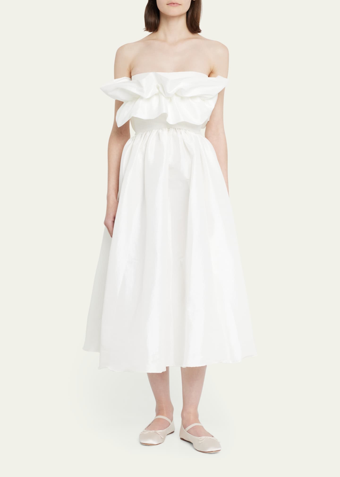 Kika Vargas Lynn Strapless Midi Dress Bergdorf Goodman