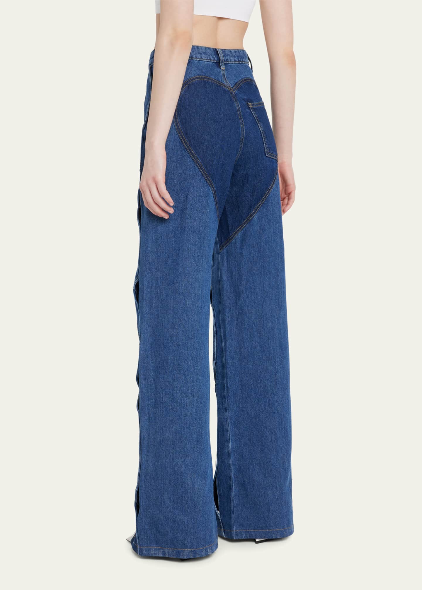 AREA Rope Cutout WideLeg Jeans Bergdorf Goodman