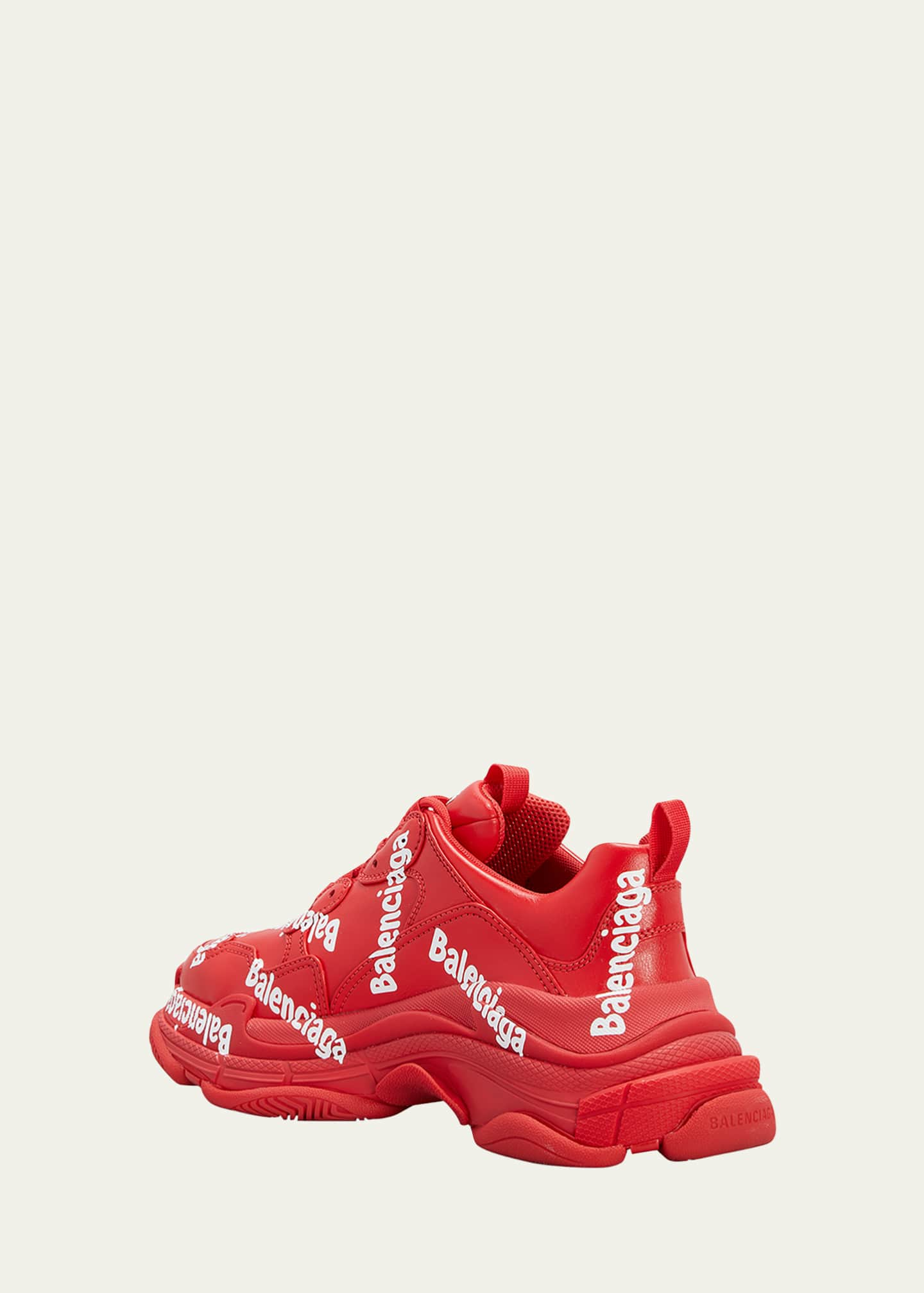 Balenciaga Triple S Allover Logo Red