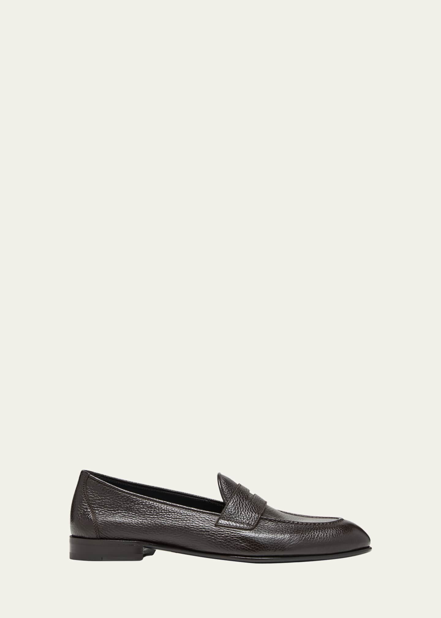 Brioni Men's Appia Deerskin Penny Loafers Image 1 of 3