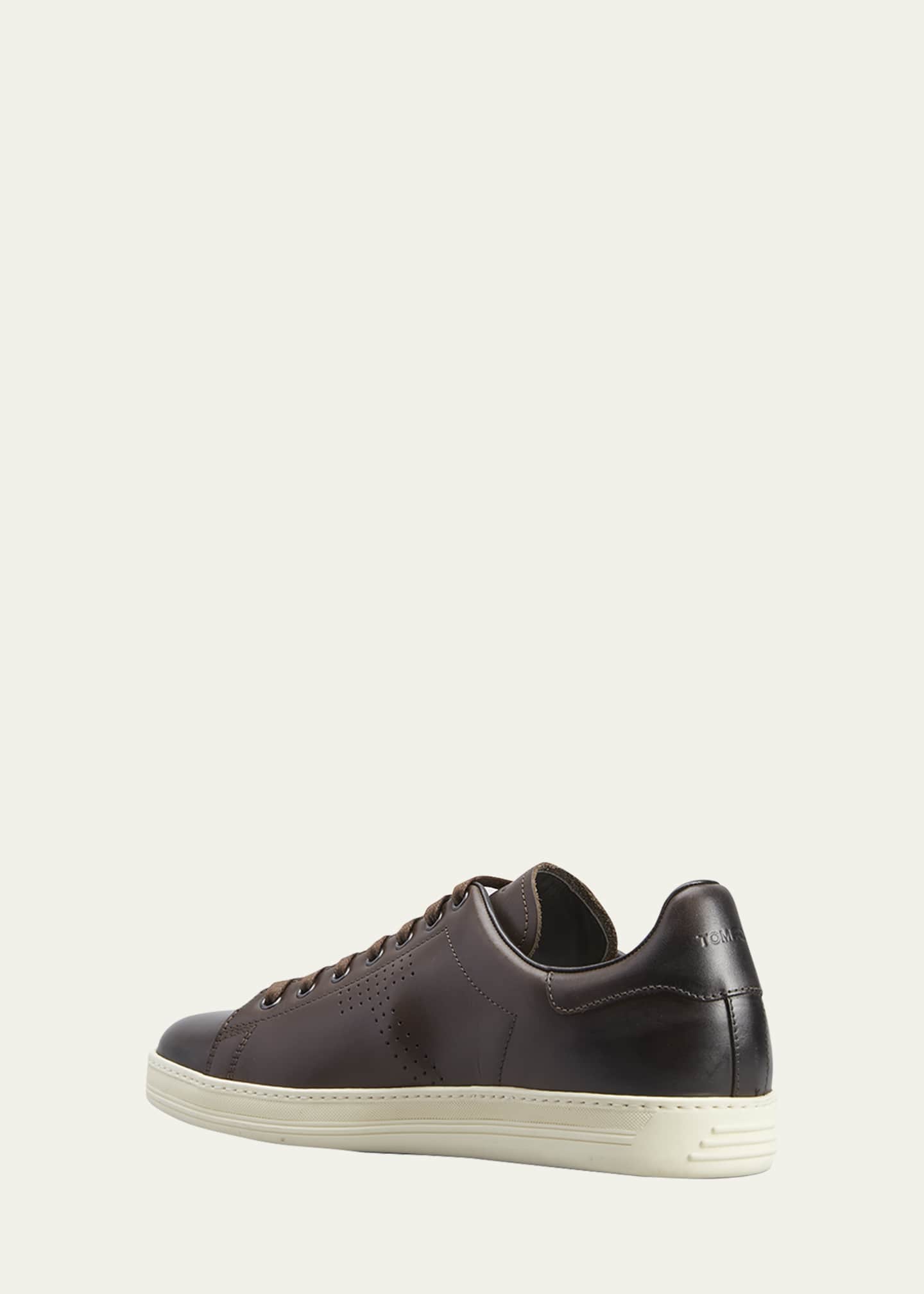 TOM FORD Men's Warwick Burnished Leather Low-Top Sneakers - Bergdorf ...