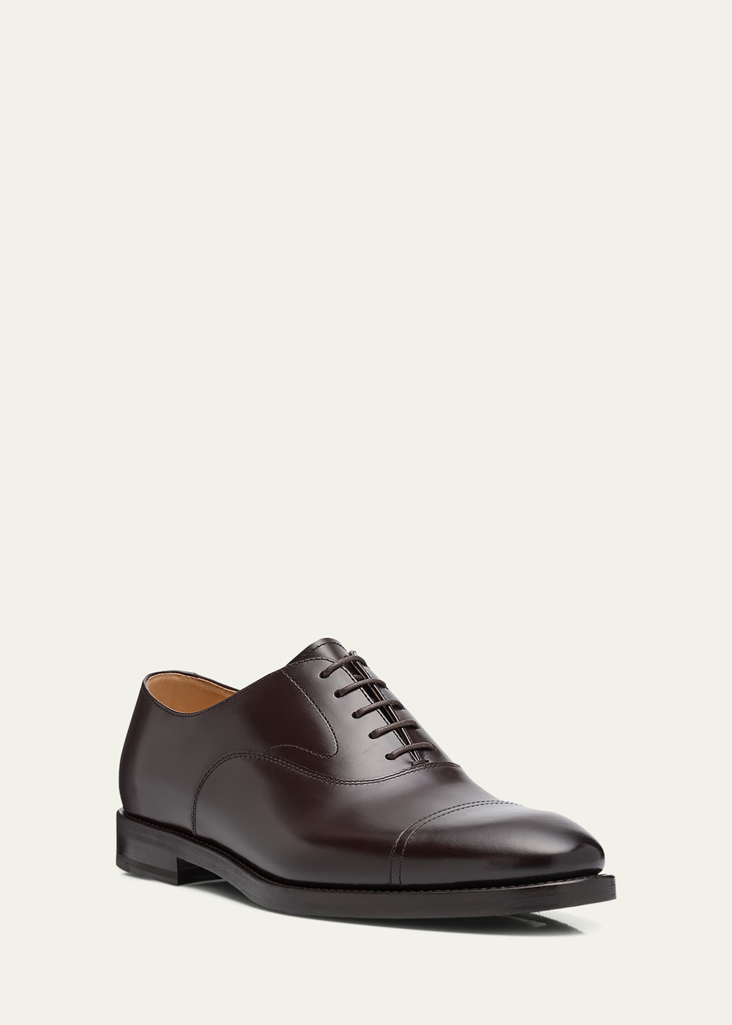Brunello Cucinelli Men's Calf Leather Cap-Toe Oxfords Image 2 of 5