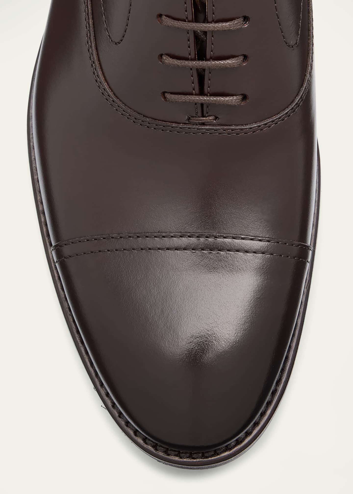 Brunello Cucinelli Men's Calf Leather Cap-Toe Oxfords Image 4 of 5