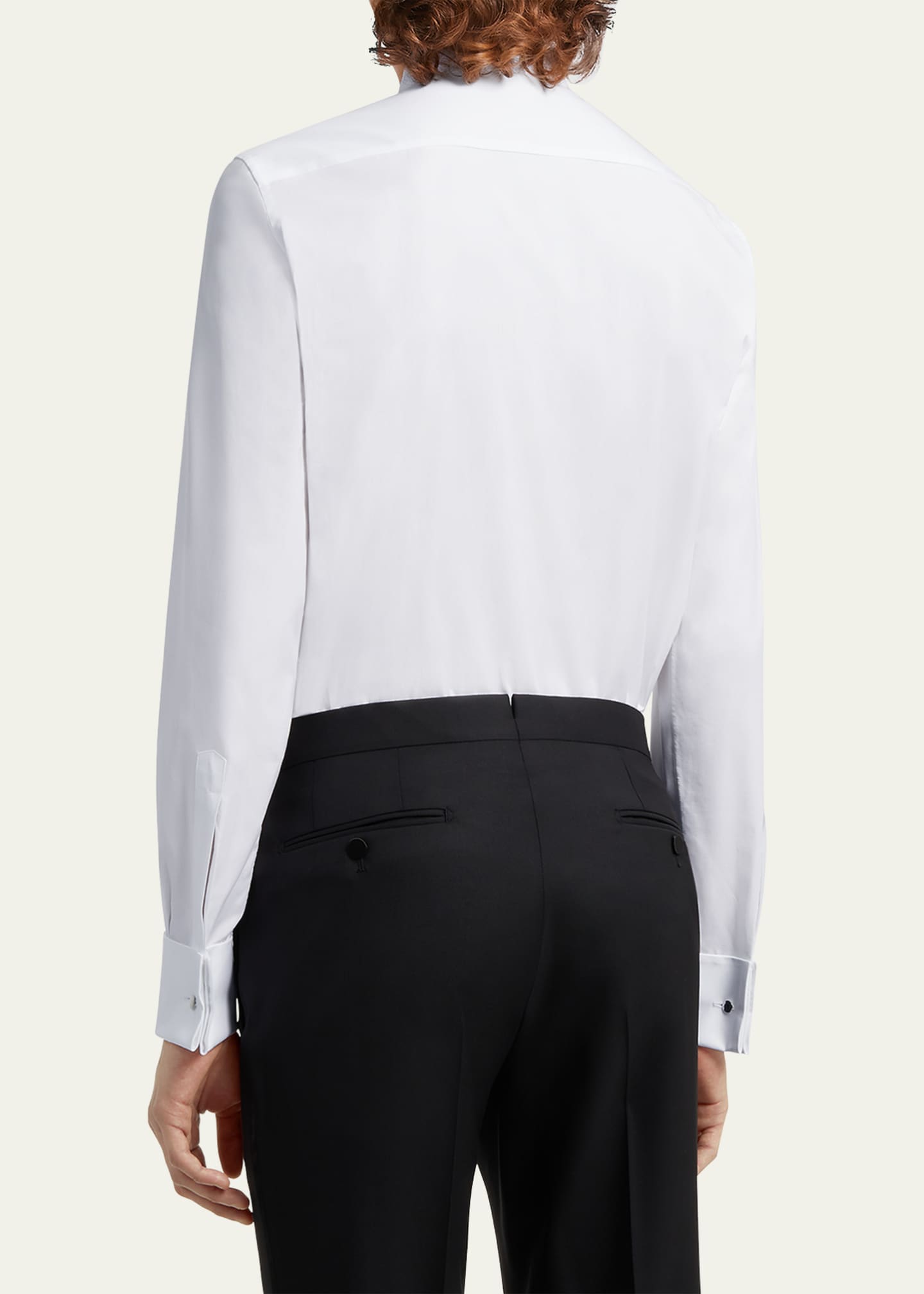 ZEGNA Men's Formal Piquet Evening Shirt Image 3 of 5