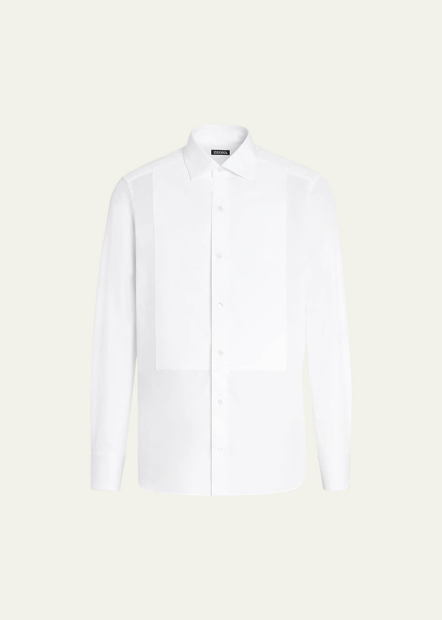 ZEGNA Men's Formal Piquet Evening Shirt Image 1 of 5