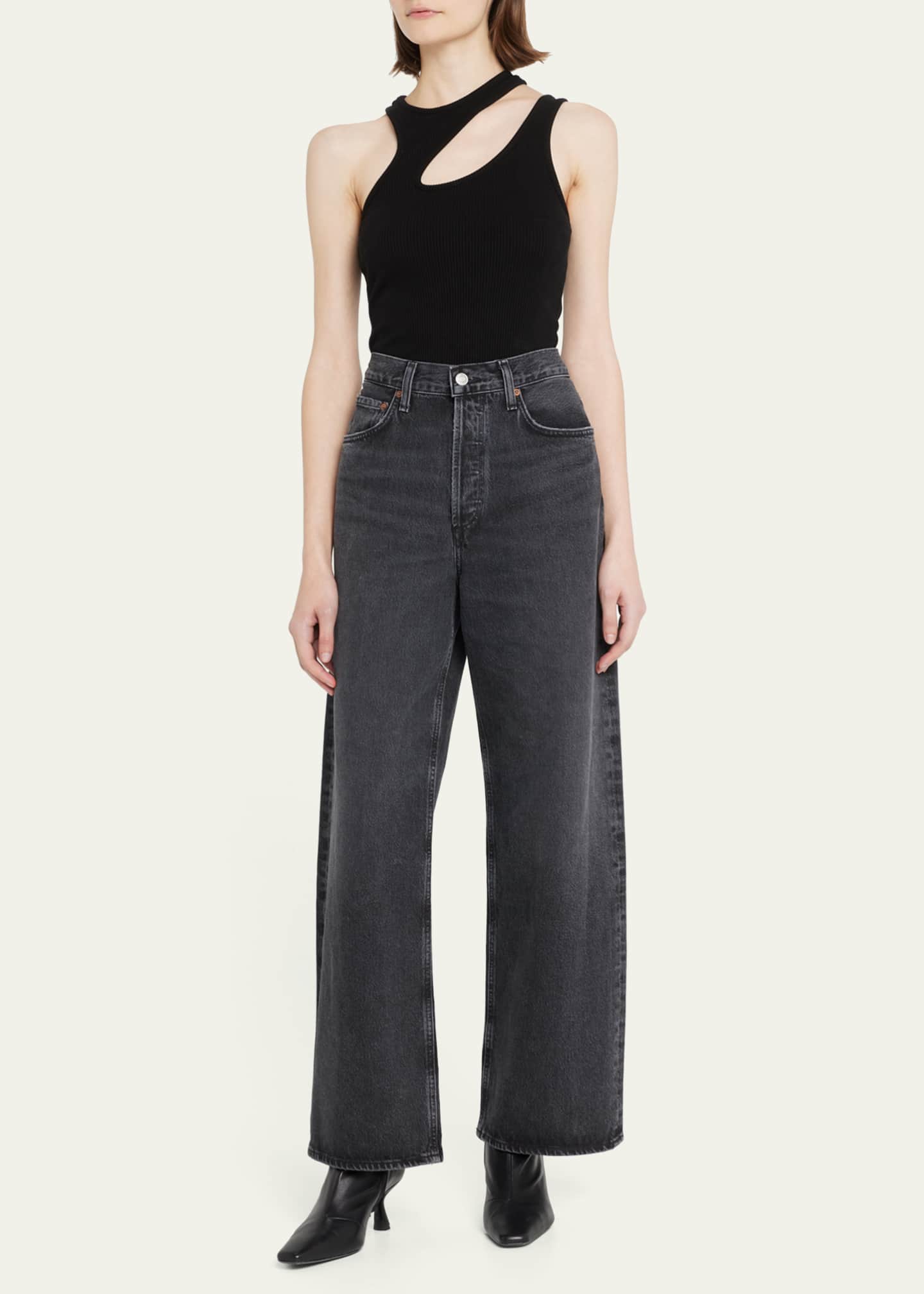 agolde belted baggy jeans