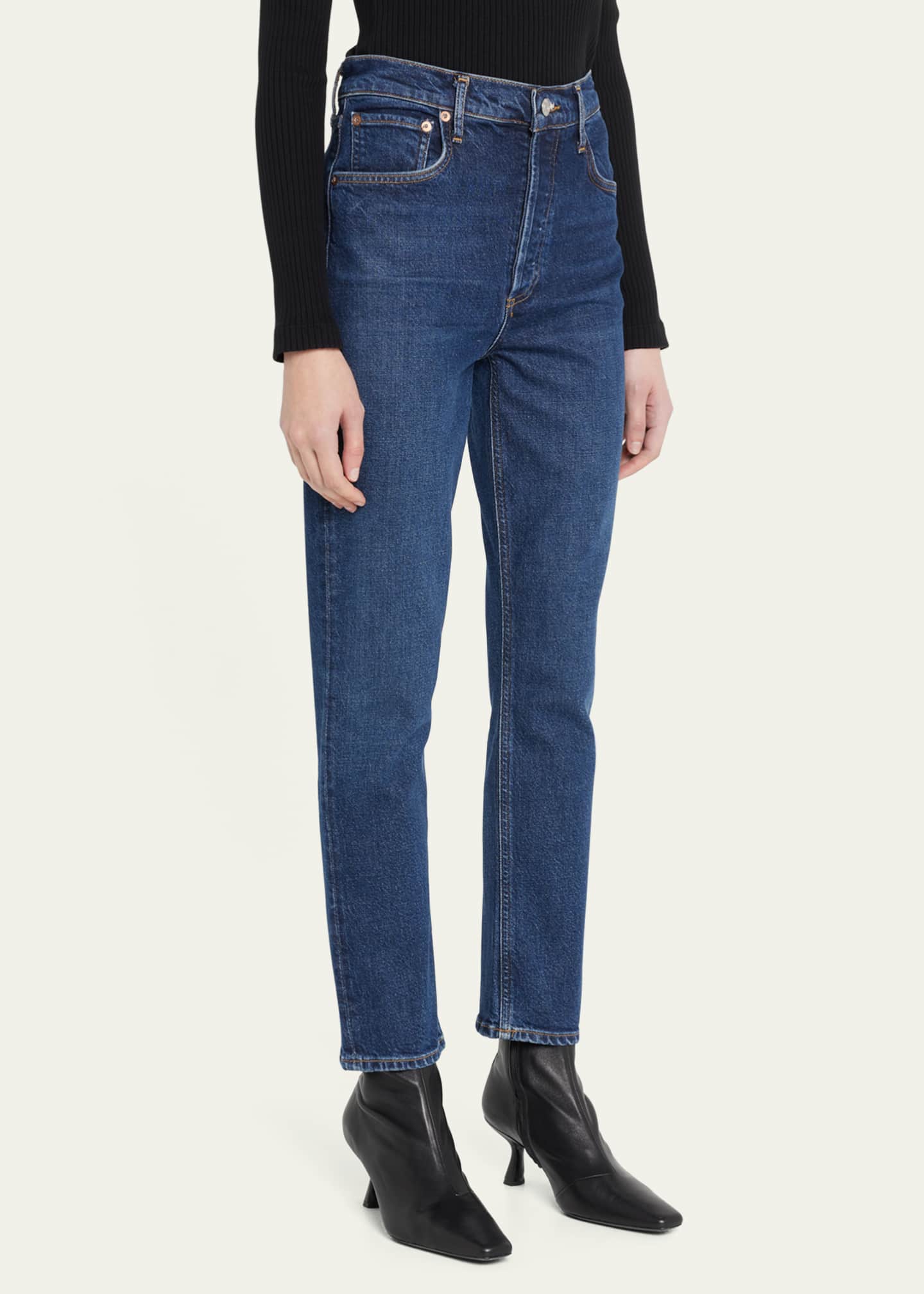 AGOLDE Riley Cropped Slim Straight Jeans Bergdorf Goodman
