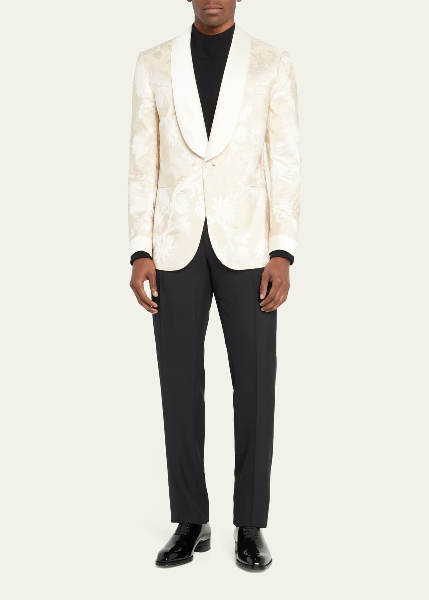 Brioni Men s Floral Jacquard Shawl Dinner Jacket