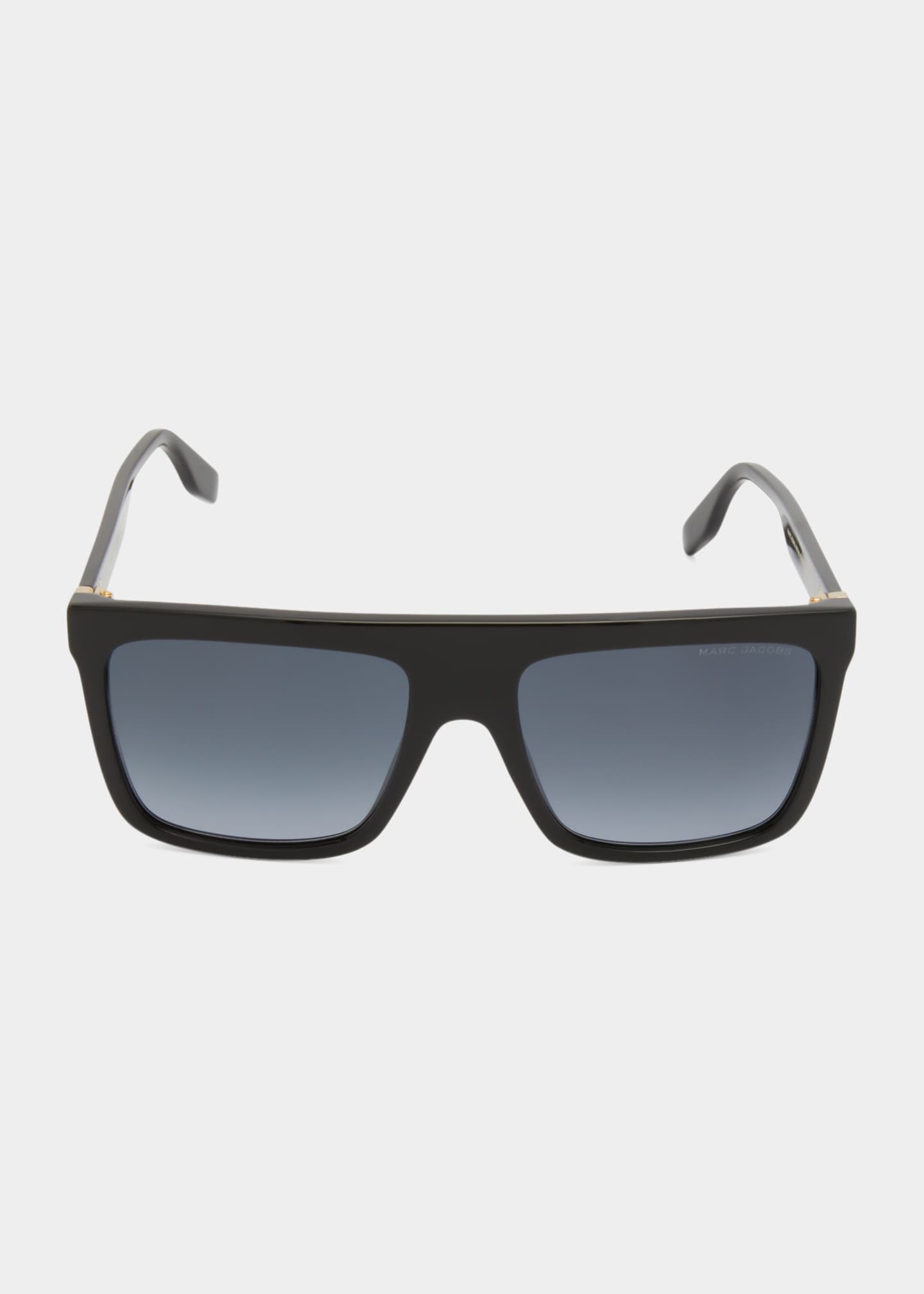Marc Jacobs Flat-Top Rectangle Acetate Sunglasses - Bergdorf Goodman