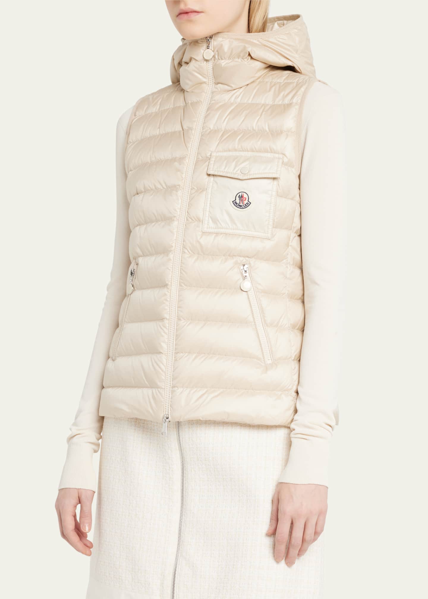 Moncler Glygos Puffer Vest w/ Hooded Collar - Bergdorf Goodman