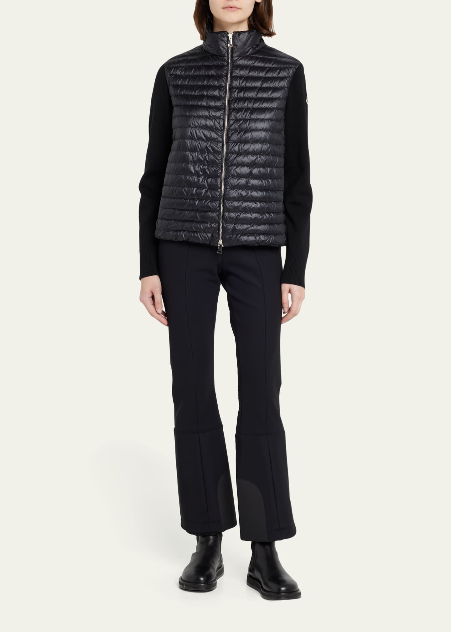 Moncler Mixed Media Cardigan Bergdorf Goodman