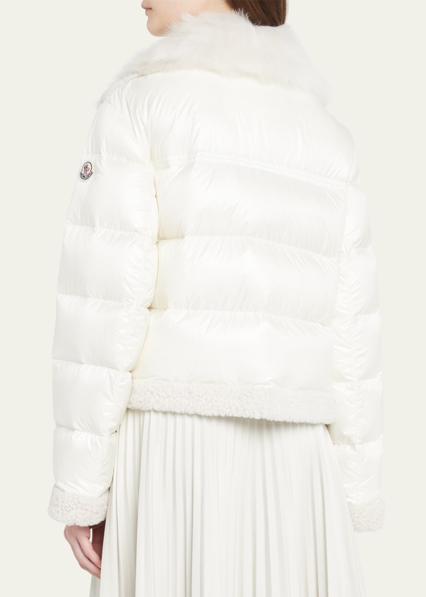 Moncler Turlet Mixed Media Jacket w/ Faux Fur Trim Bergdorf Goodman