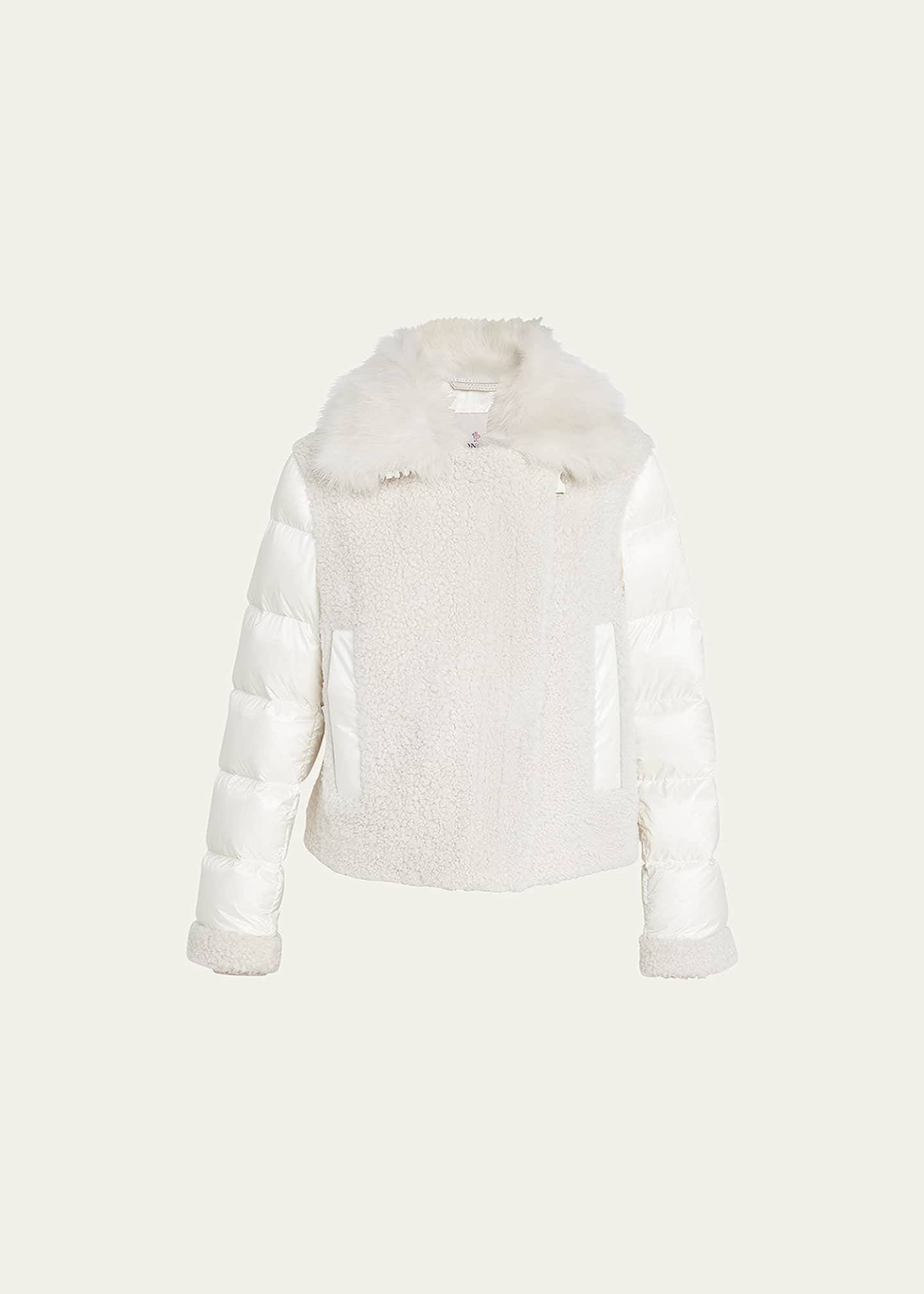 Moncler Turlet Mixed Media Jacket w/ Faux Fur Trim Bergdorf Goodman
