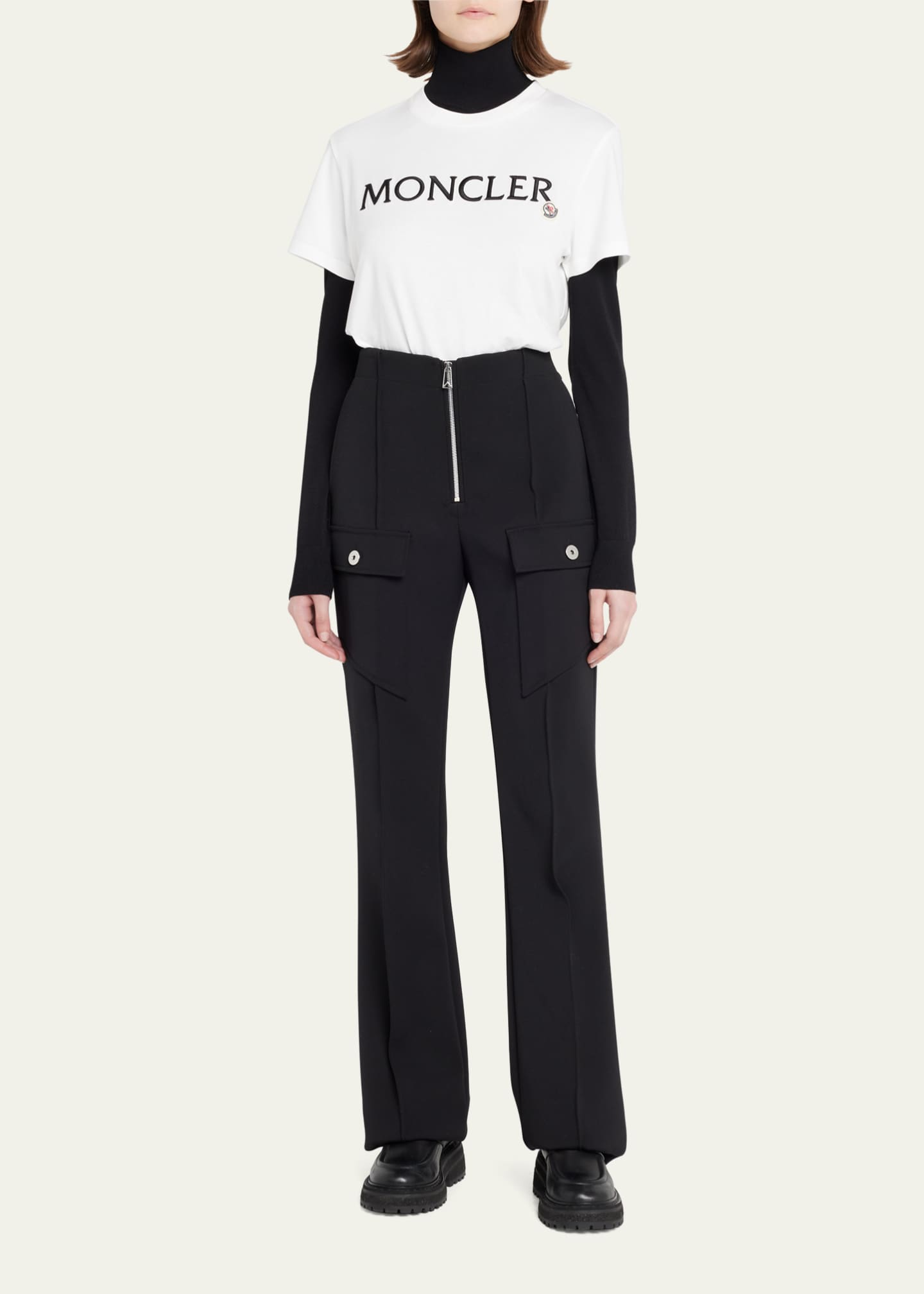 Moncler Logo Embroidered T Shirt