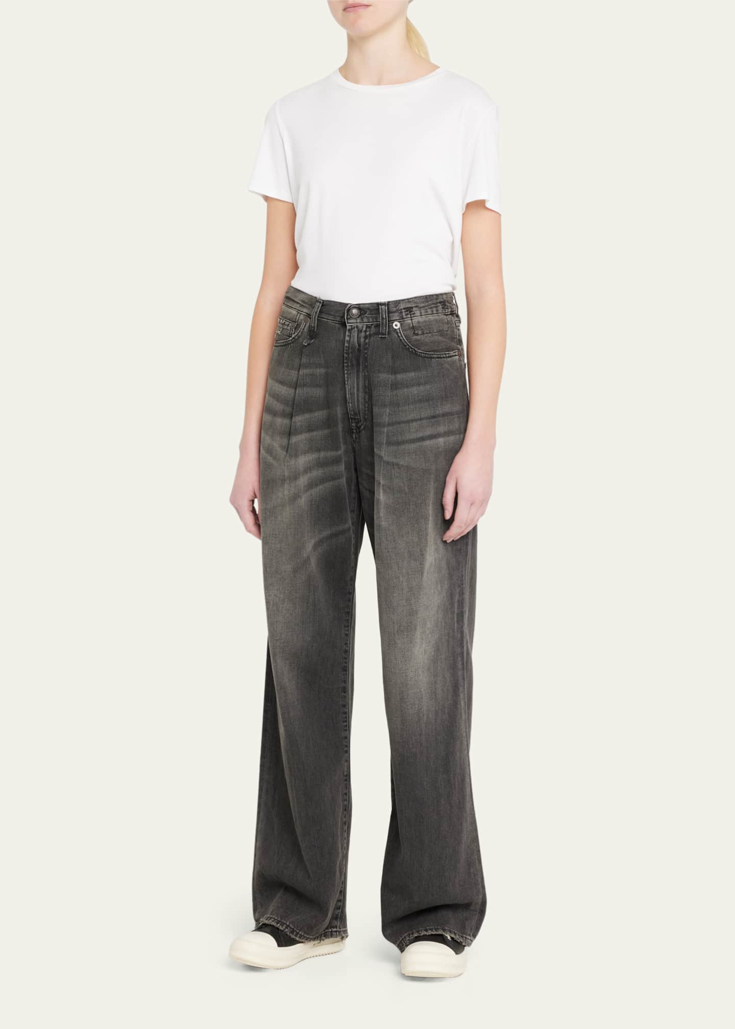 R13 Damon Pleated Wide Baggy Jeans - Bergdorf Goodman
