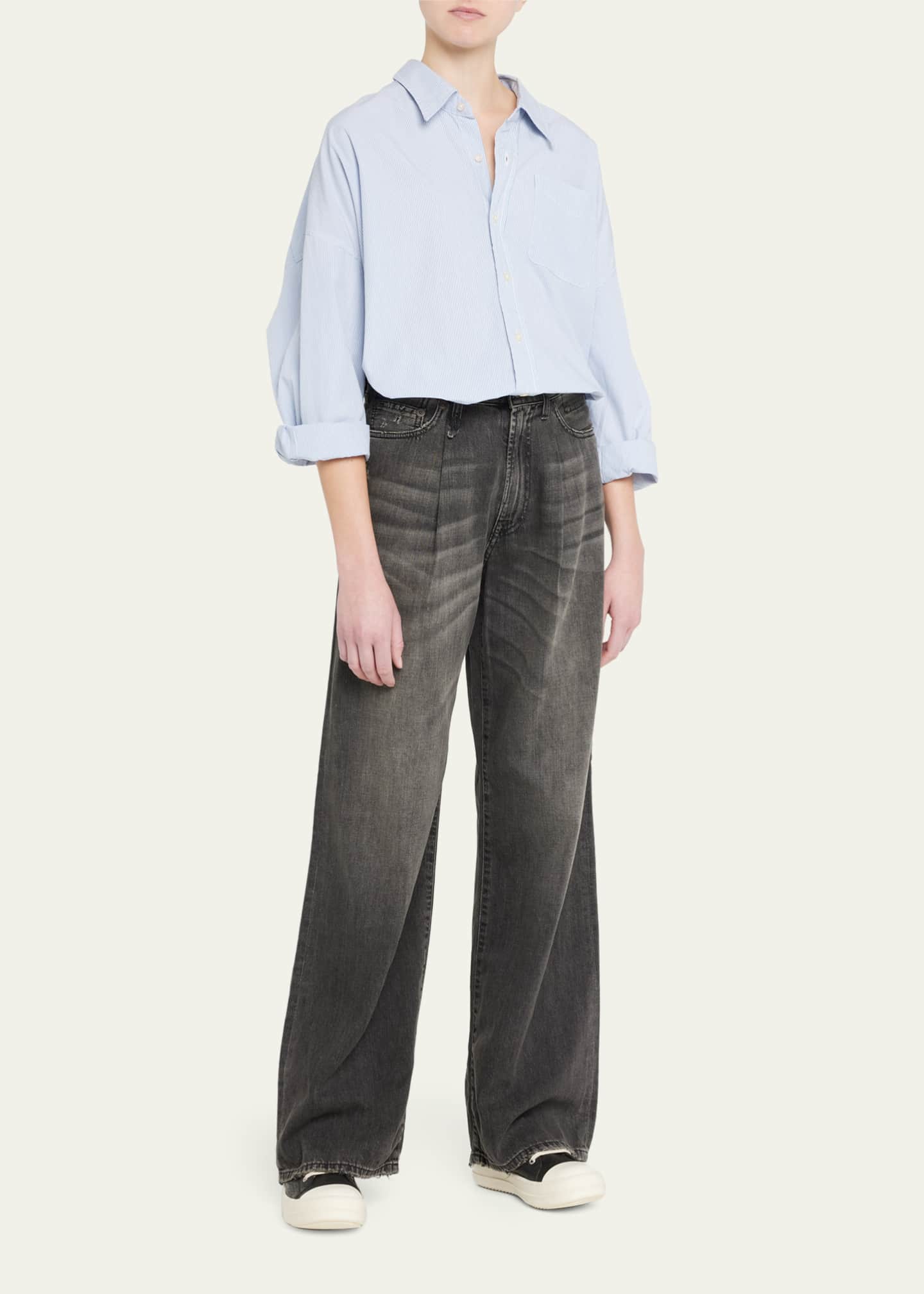 R13 Oxford Oversized Pin-Stripe Shirt - Bergdorf Goodman