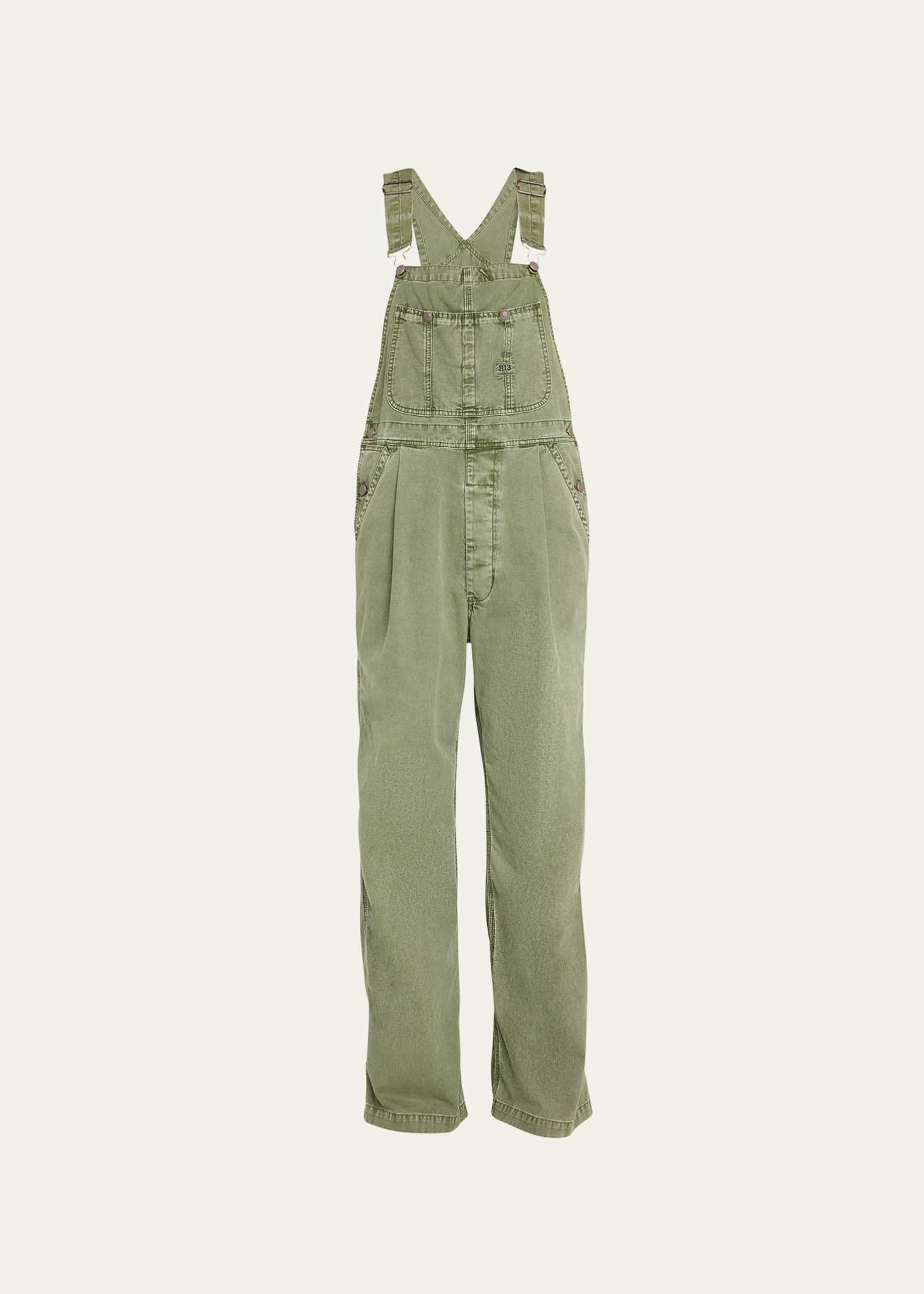 R13 Damon Baggy Denim Overalls Bergdorf Goodman