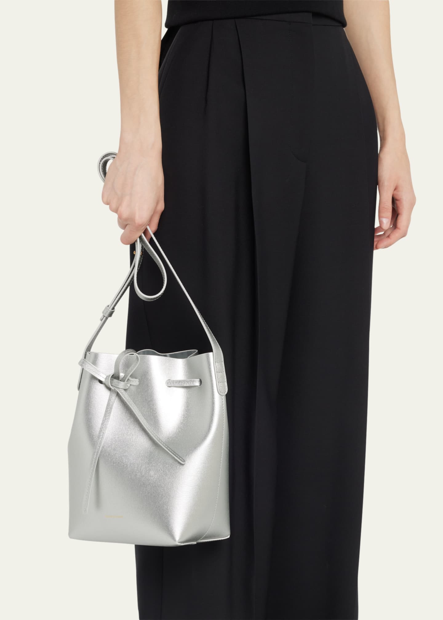 Mansur Gavriel Mini Metallic Leather Bucket Bag Bergdorf Goodman