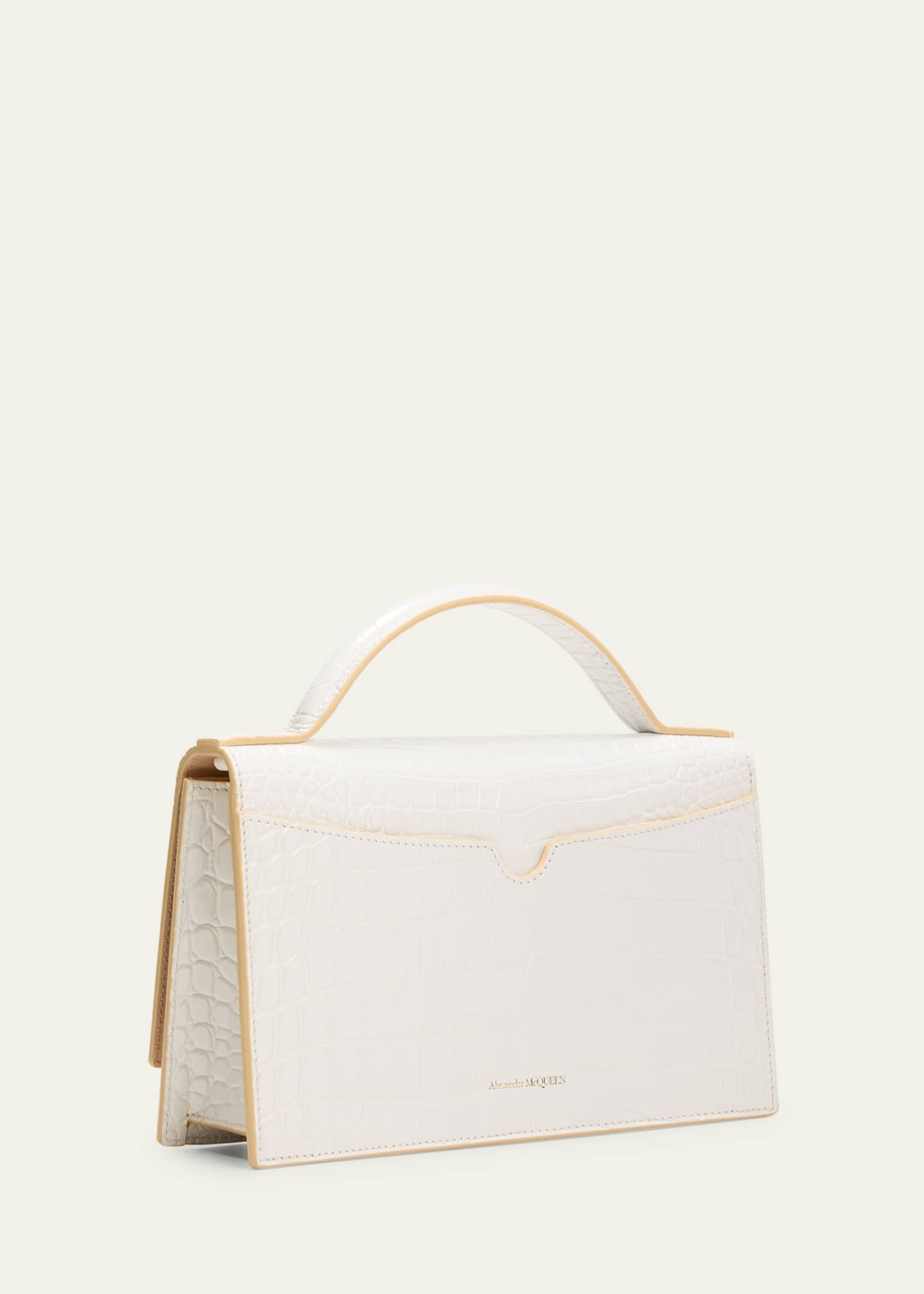 McQueen Medium Skull Croc-Embossed Top-Handle Bag Image 3 of 5