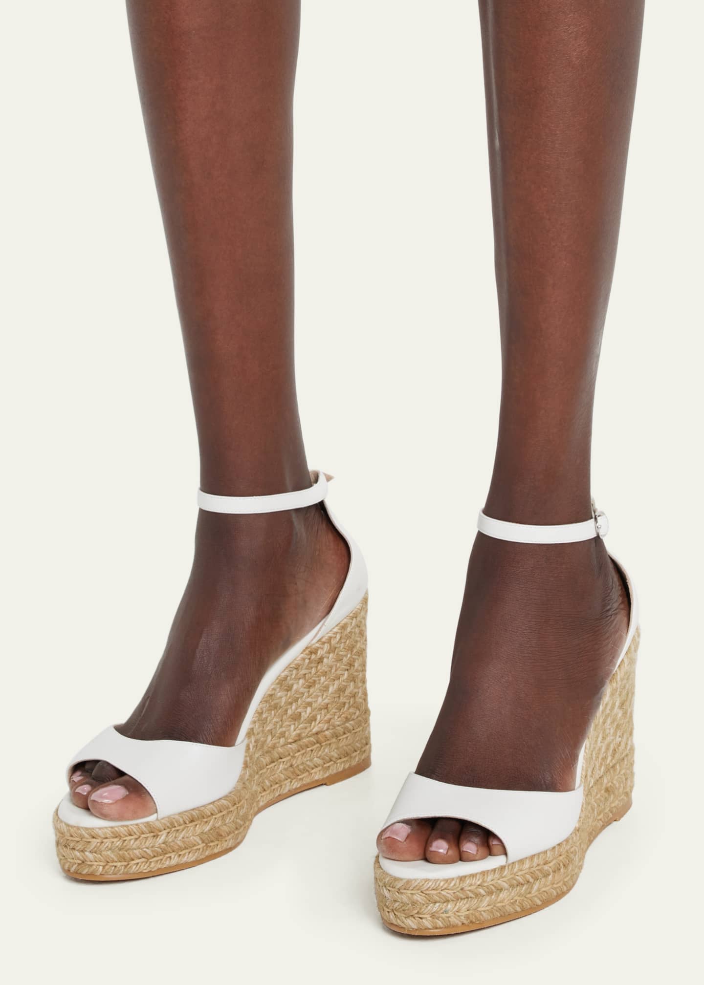 Stuart Weitzman Nudistcurve AnkleStrap Wedge Espadrille Sandals