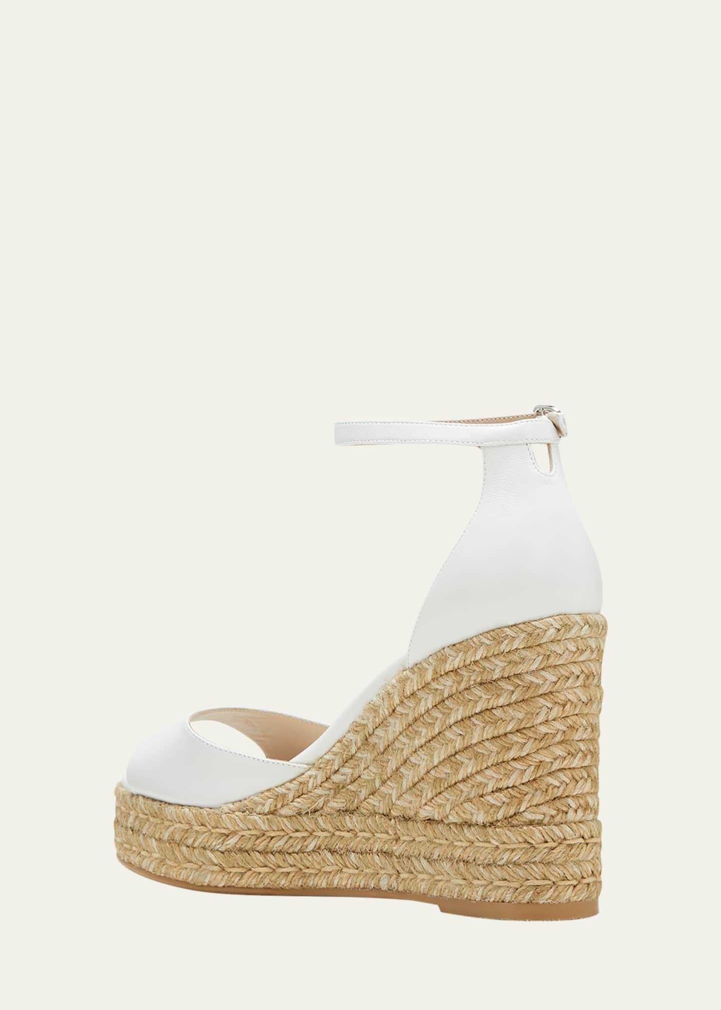 Stuart Weitzman Nudistcurve AnkleStrap Wedge Espadrille Sandals