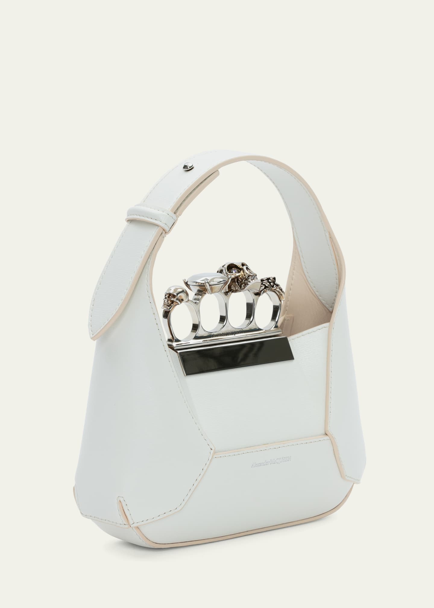 Mini Jewelled Satchel with Chain in Ivory