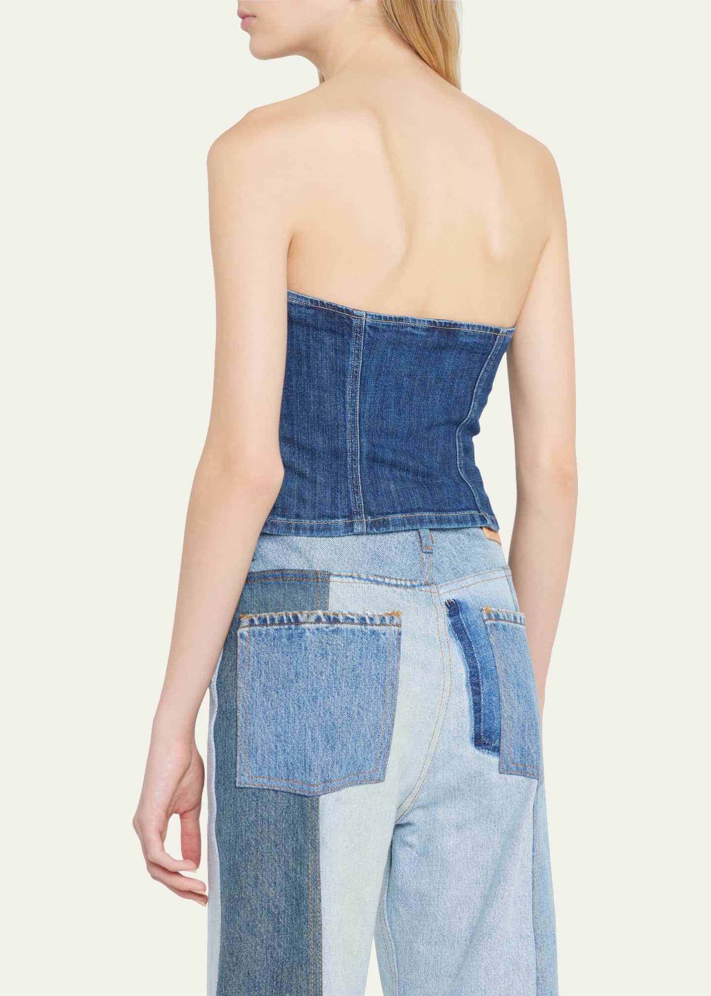 LE JEAN Avery Denim Corset Top Image 3 of 5