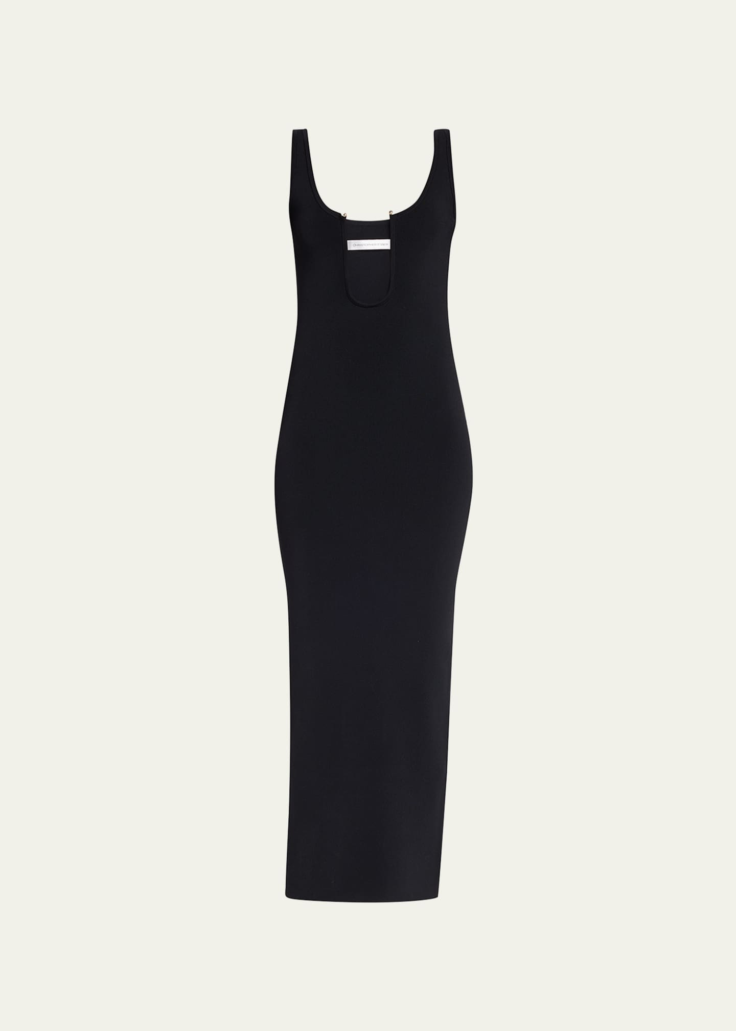 Christopher Esber Orbit U-Neck Ribbed Body-Con Dress - Bergdorf Goodman