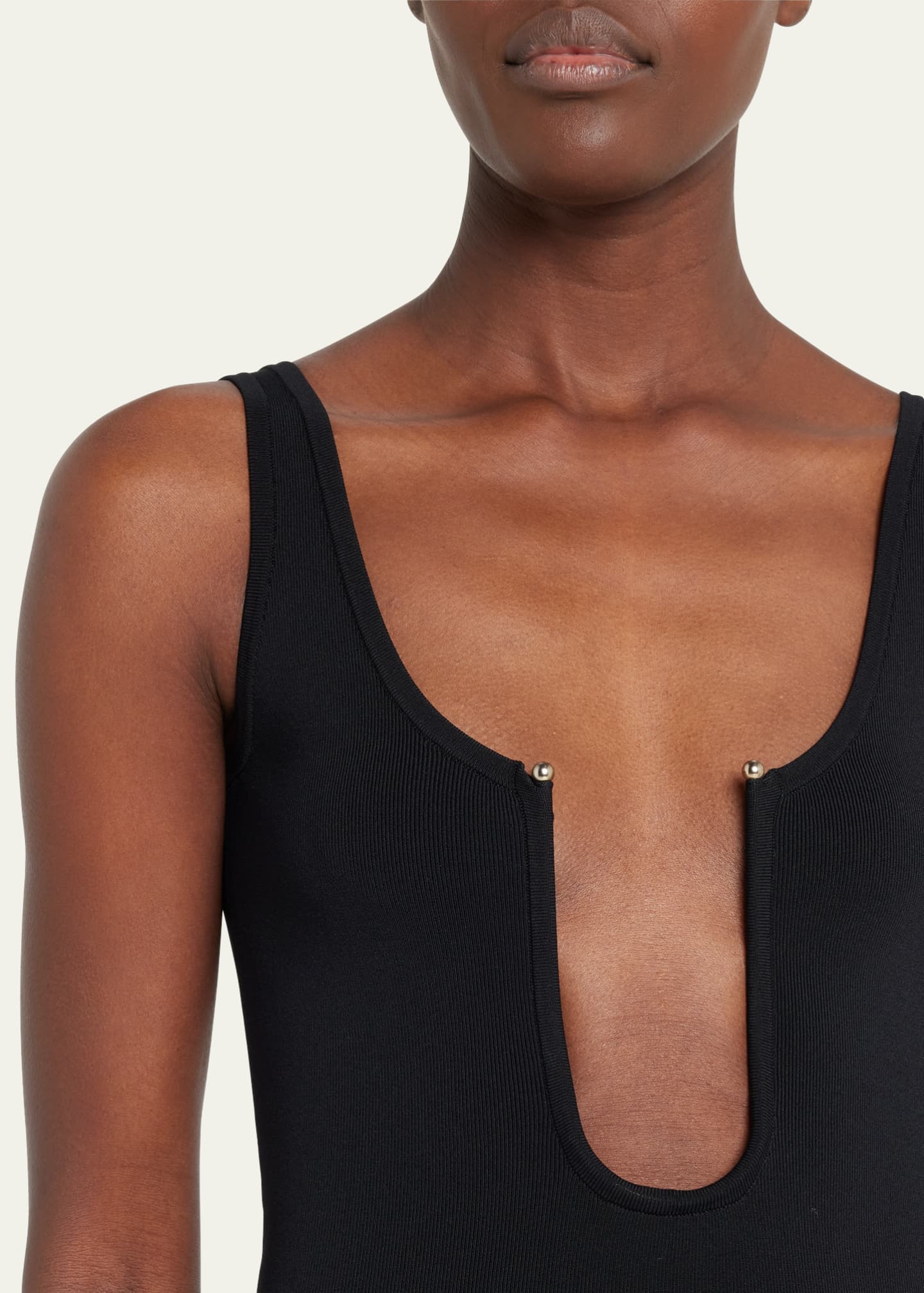 Christopher Esber Orbit U-Neck Ribbed Body-Con Dress - Bergdorf Goodman