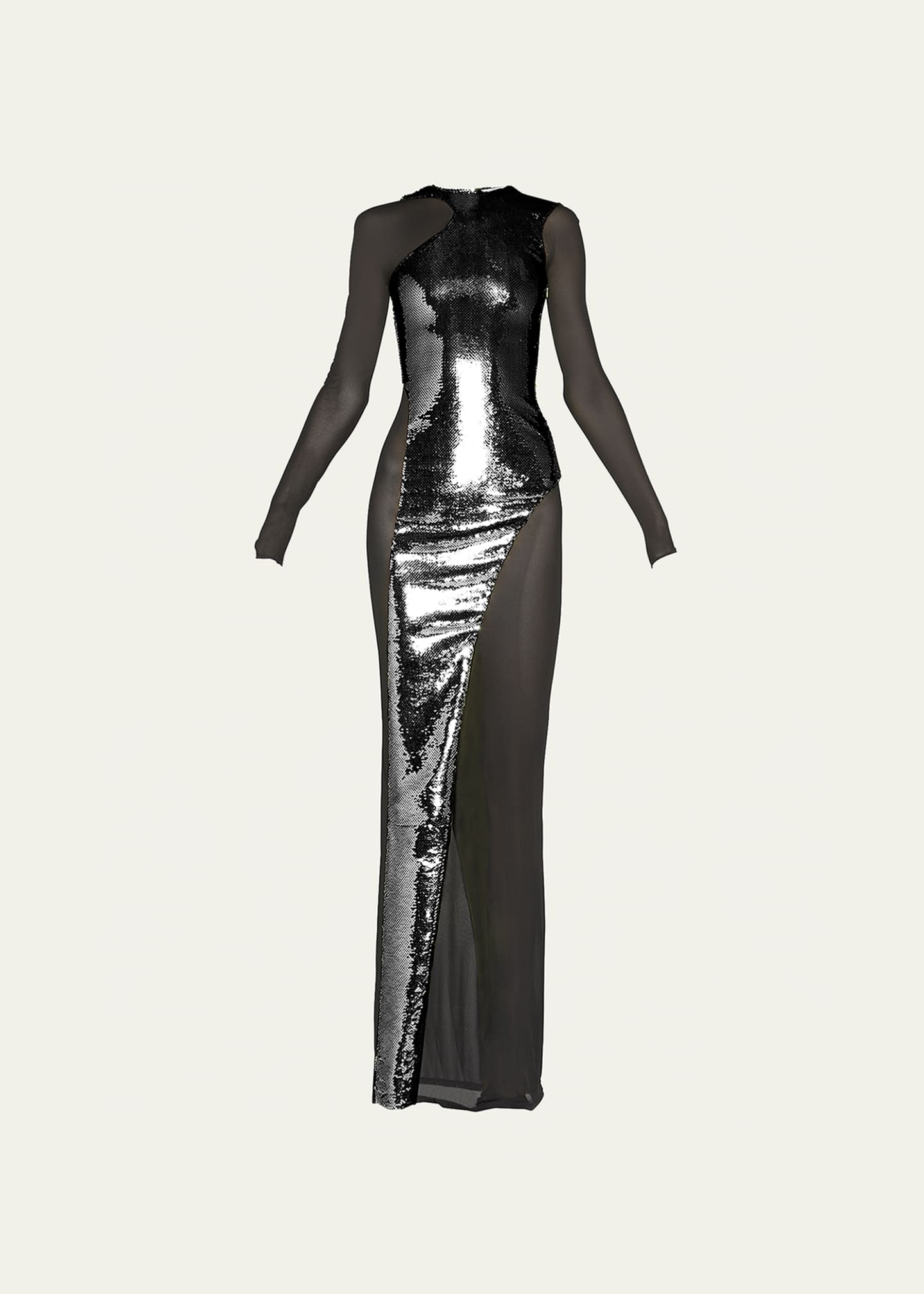 TOM FORD Mesh Evening Dress w Liquid Sequins Bergdorf Goodman