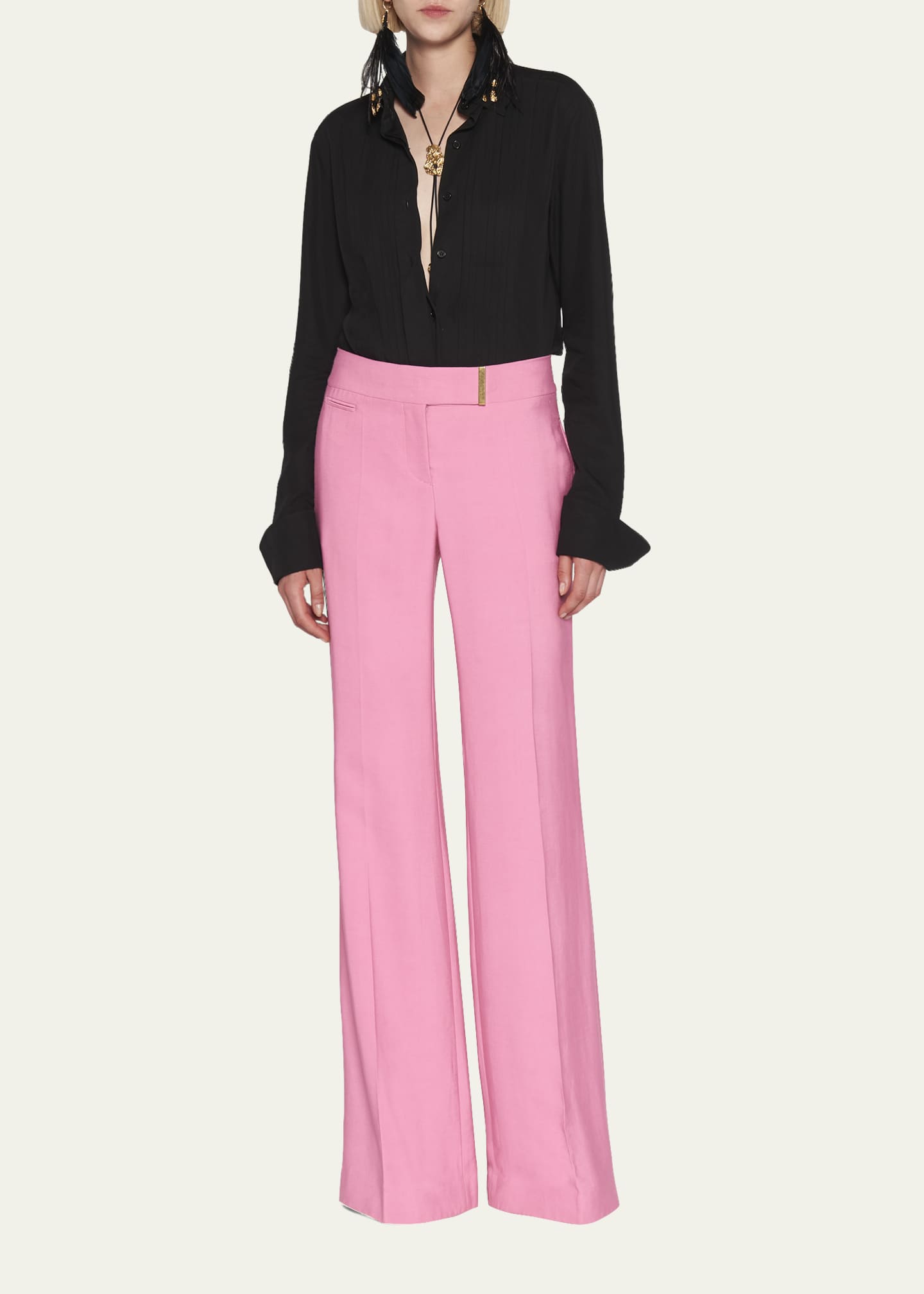 TOM FORD Twill WideLeg Pants Bergdorf Goodman