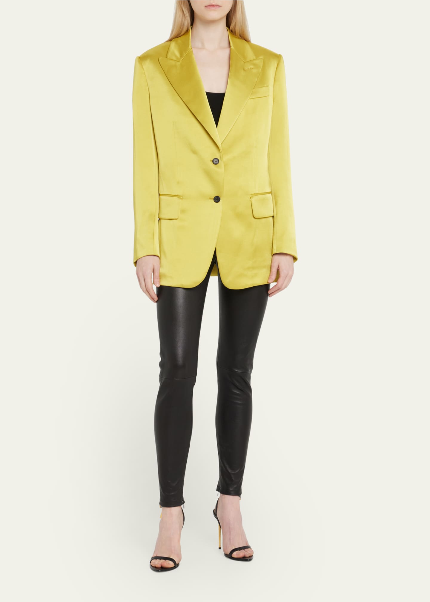 TOM FORD SingleBreasted Satin Boyfriend Jacket Bergdorf Goodman