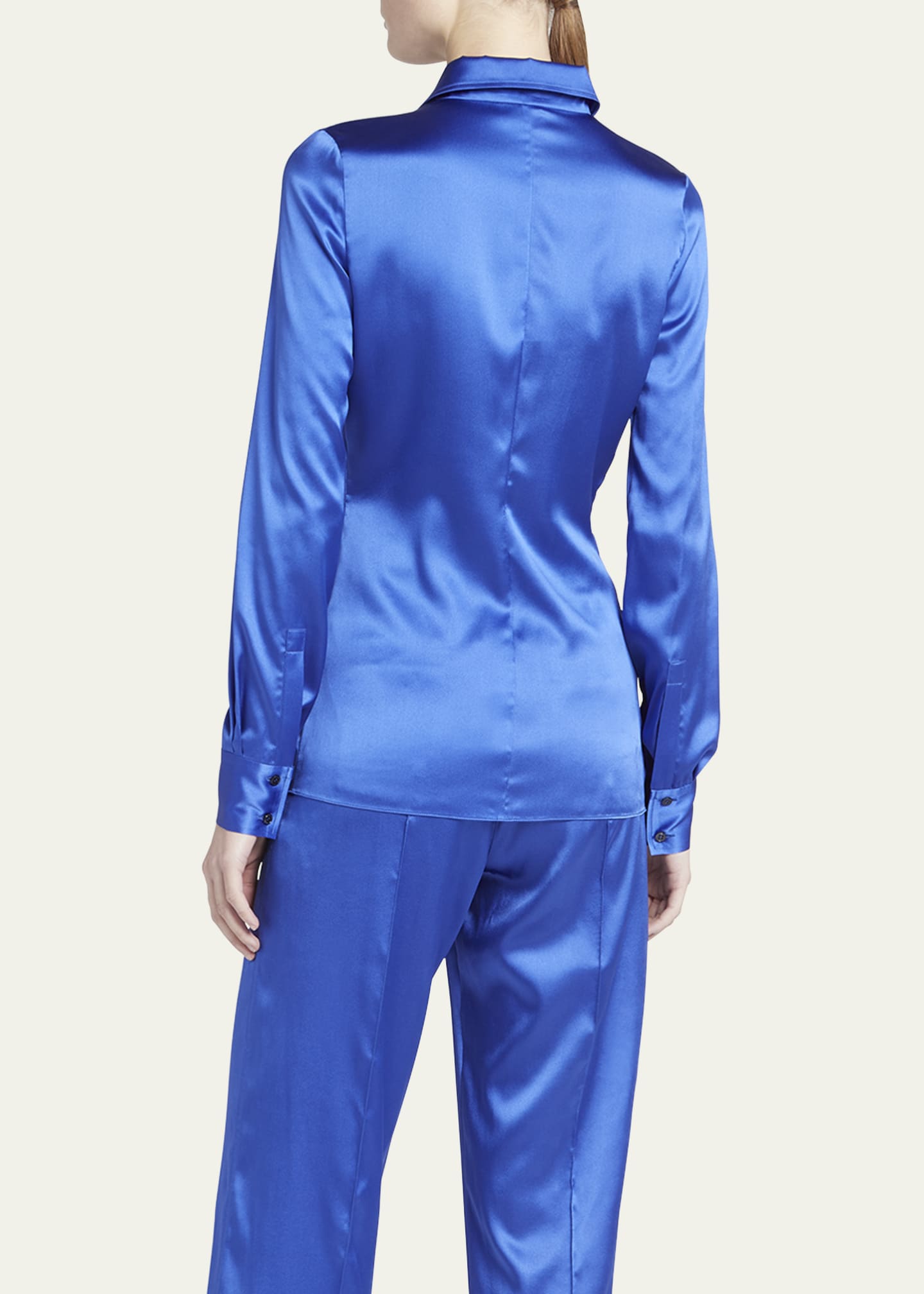 TOM FORD Classic Satin ButtonDown Blouse Bergdorf Goodman