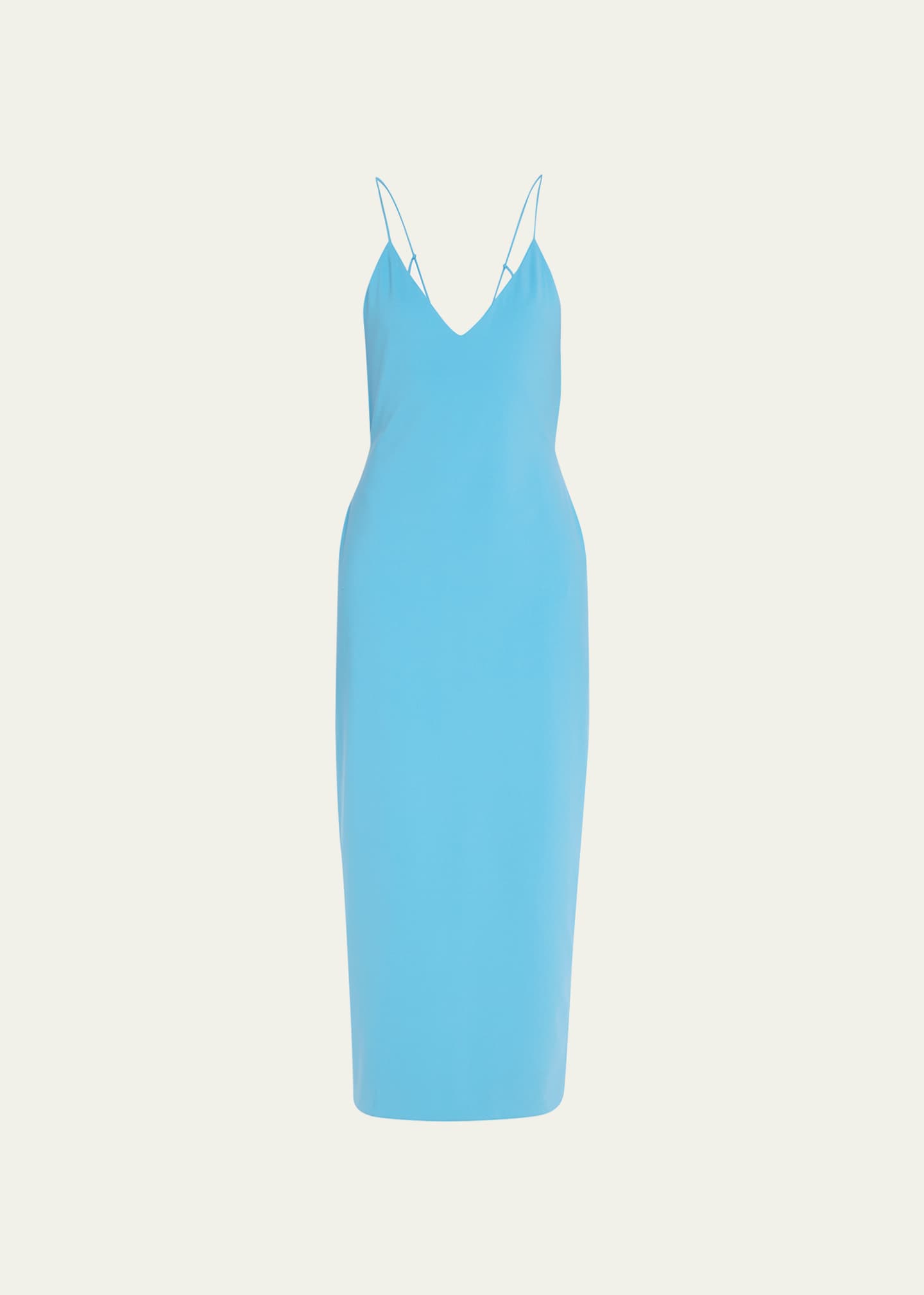 Giorgio Armani Jersey Midi Dress W/ Strappy Back - Turquoise