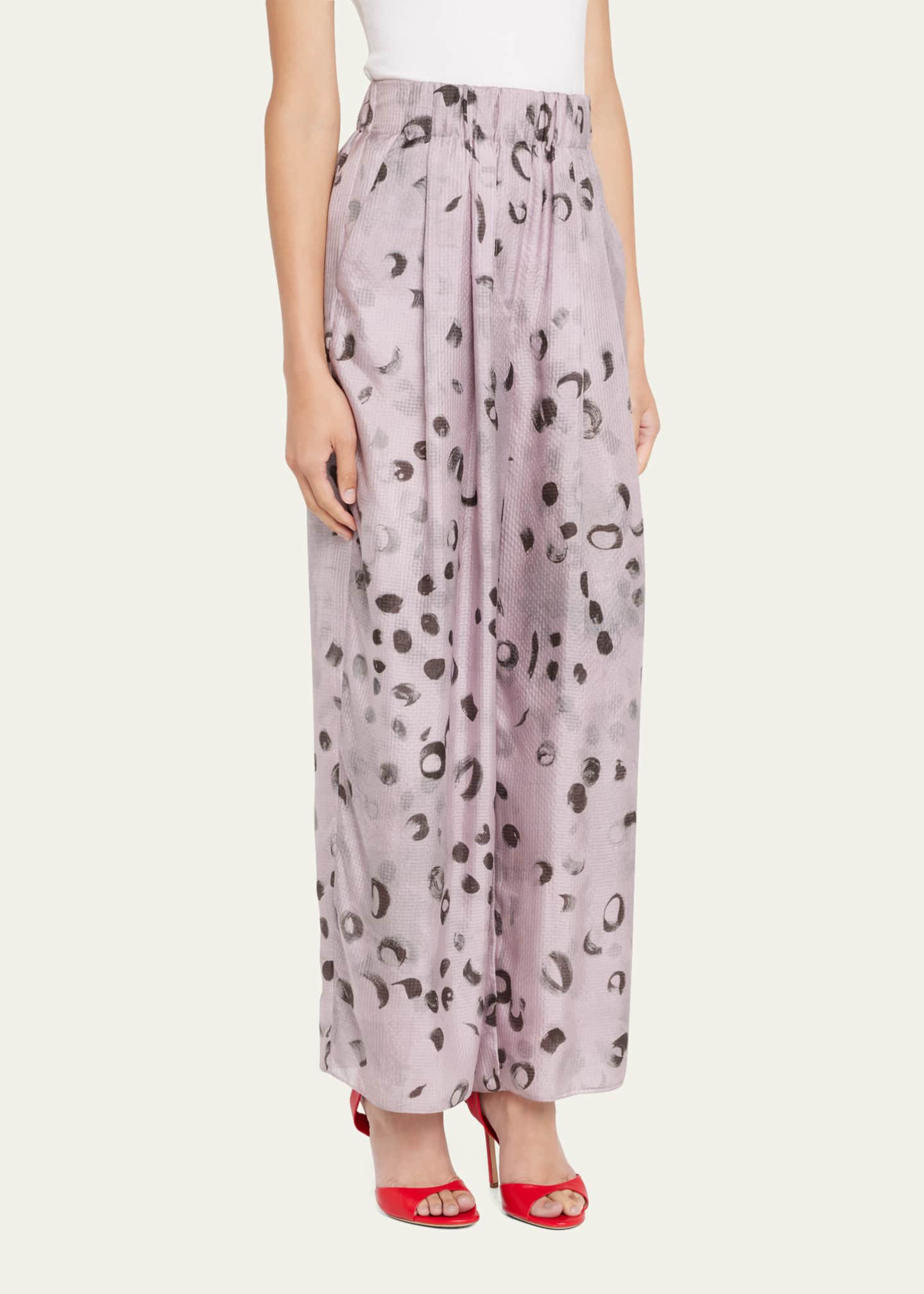 Giorgio Armani Printed Silk Wide-Leg Pants - Bergdorf Goodman