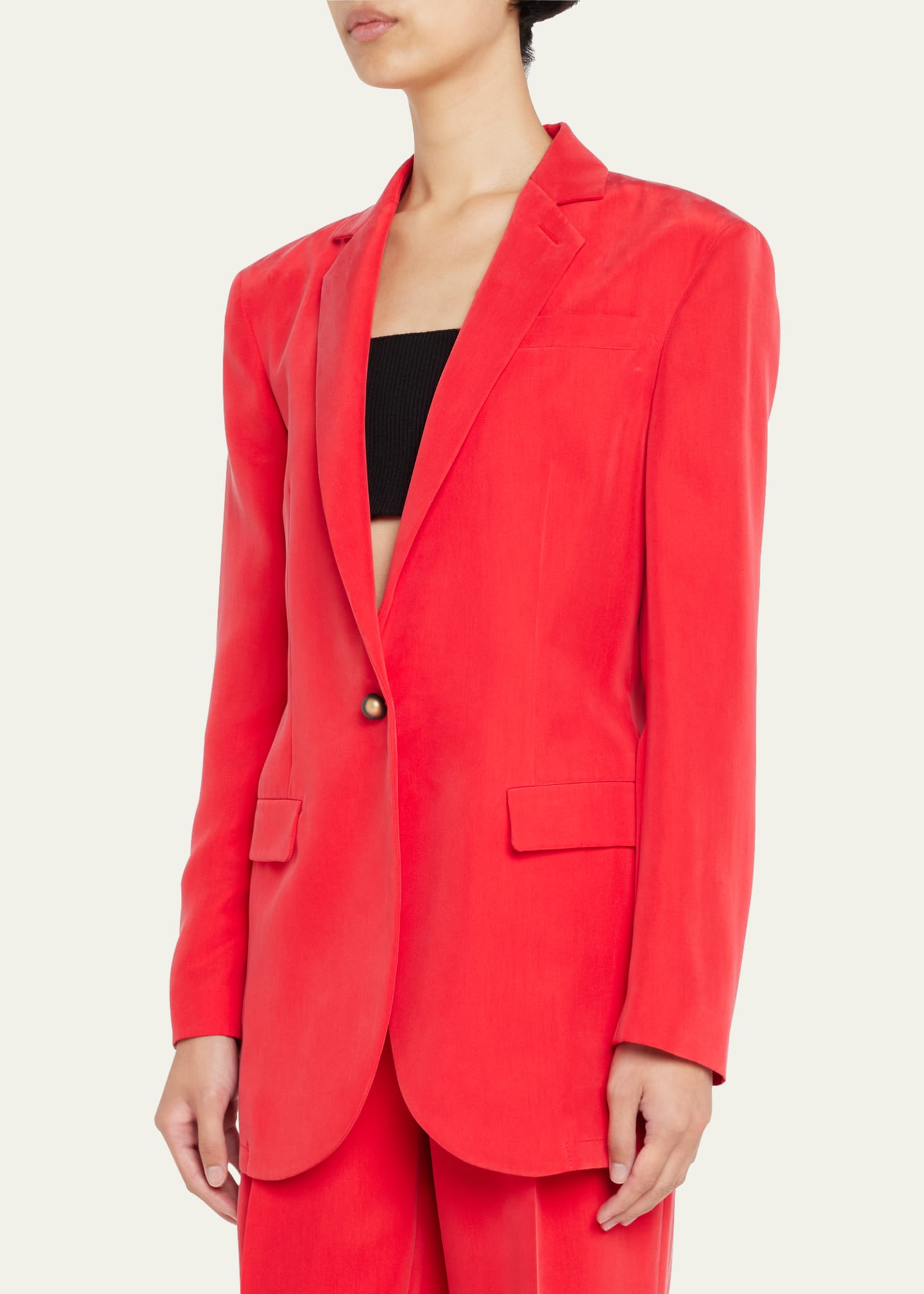 Giorgio Armani Washed Silk Blazer Jacket Image 4 of 5