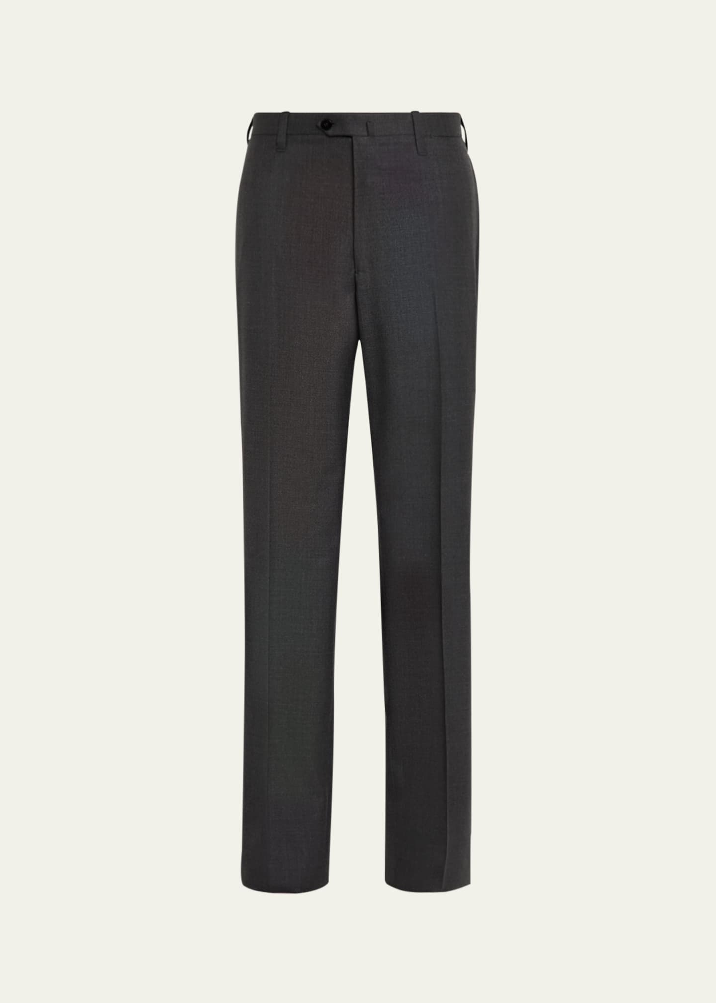 Cesare Attolini Men's Super 150's Wool Flat-Front Trousers Image 1 of 5