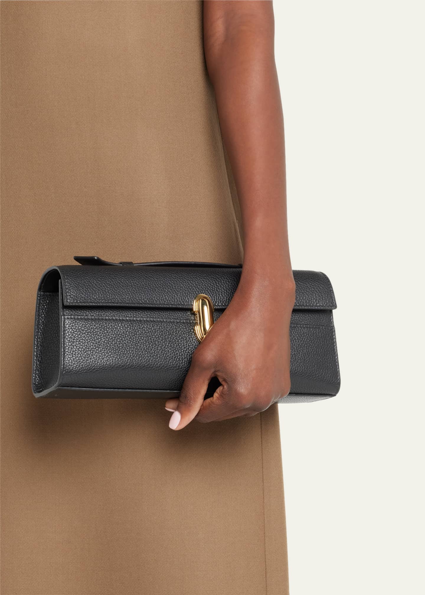 Savette Slim Leather Pochette Top-Handle Bag - Bergdorf Goodman