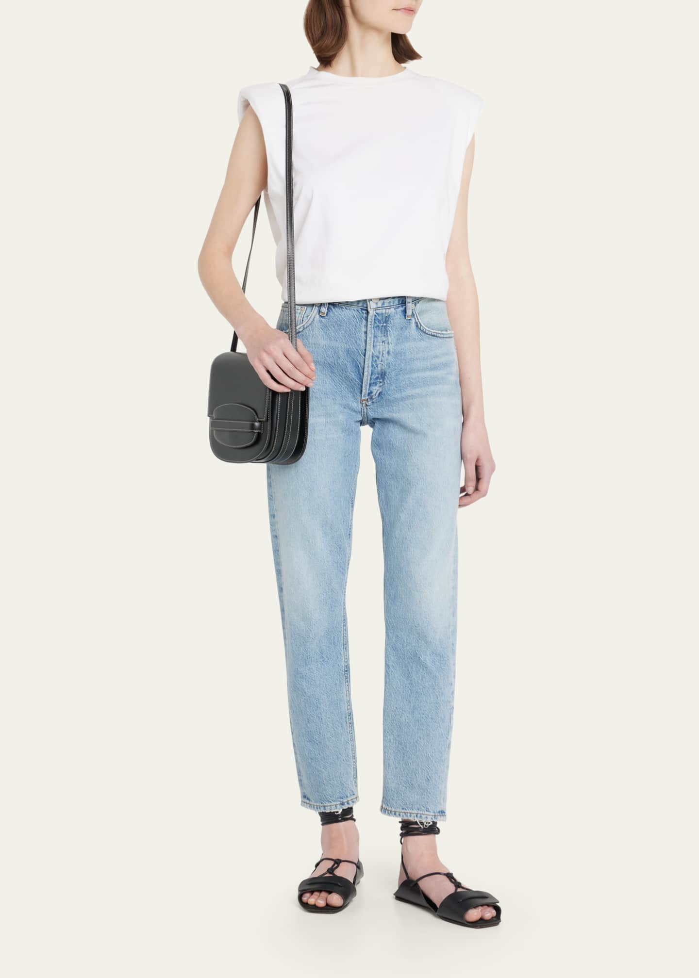 Savette Sport Stitch Leather Crossbody Bag