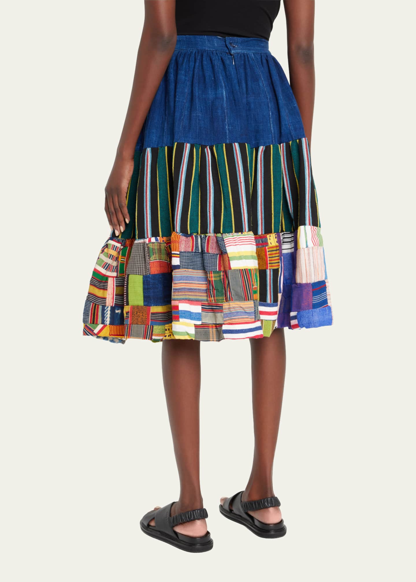 Studio 189 Patchwork Cotton Kente Prairie Midi Skirt Bergdorf