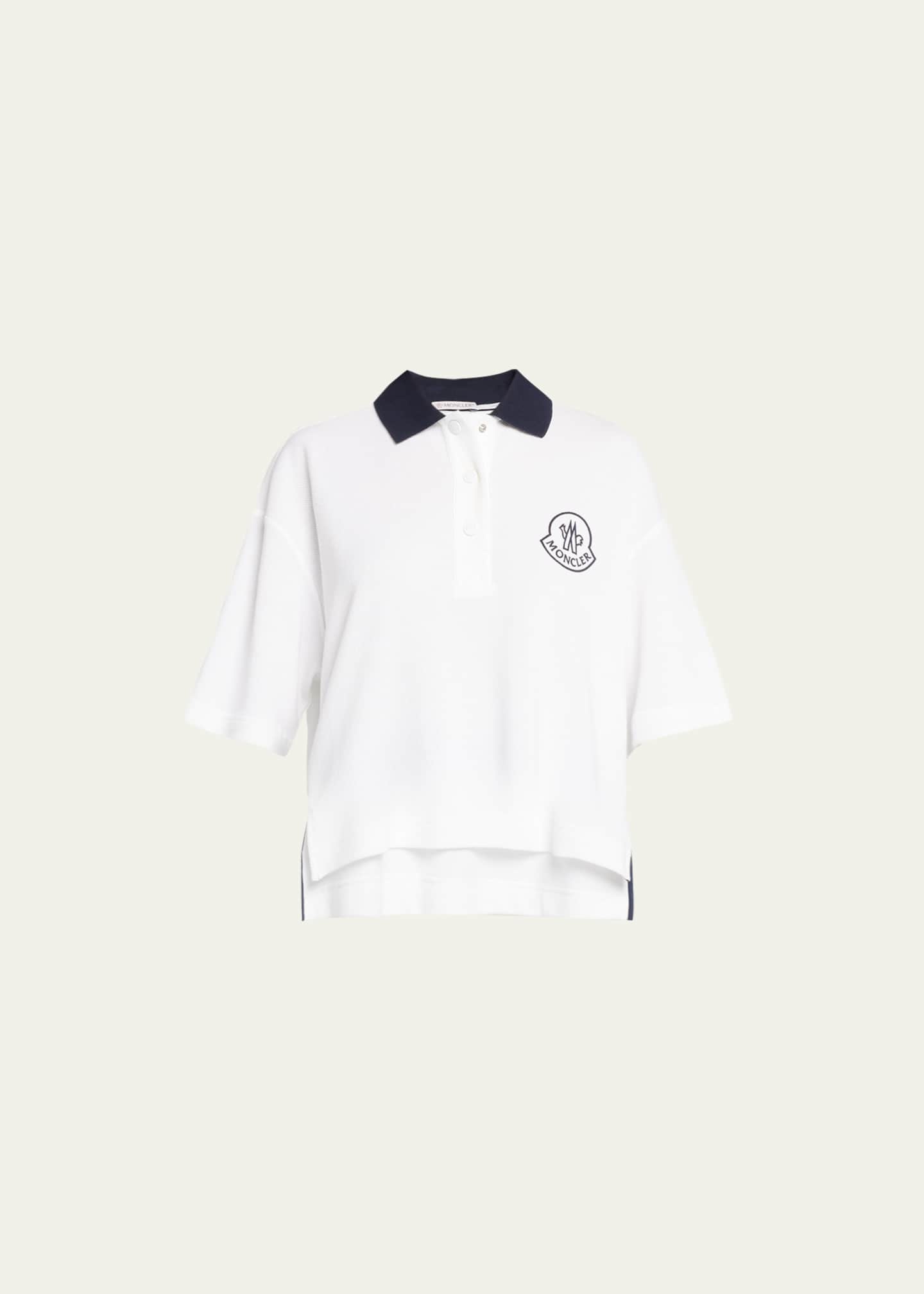 Moncler Collared Polo Shirt w/ Logo Embroidery Bergdorf Goodman