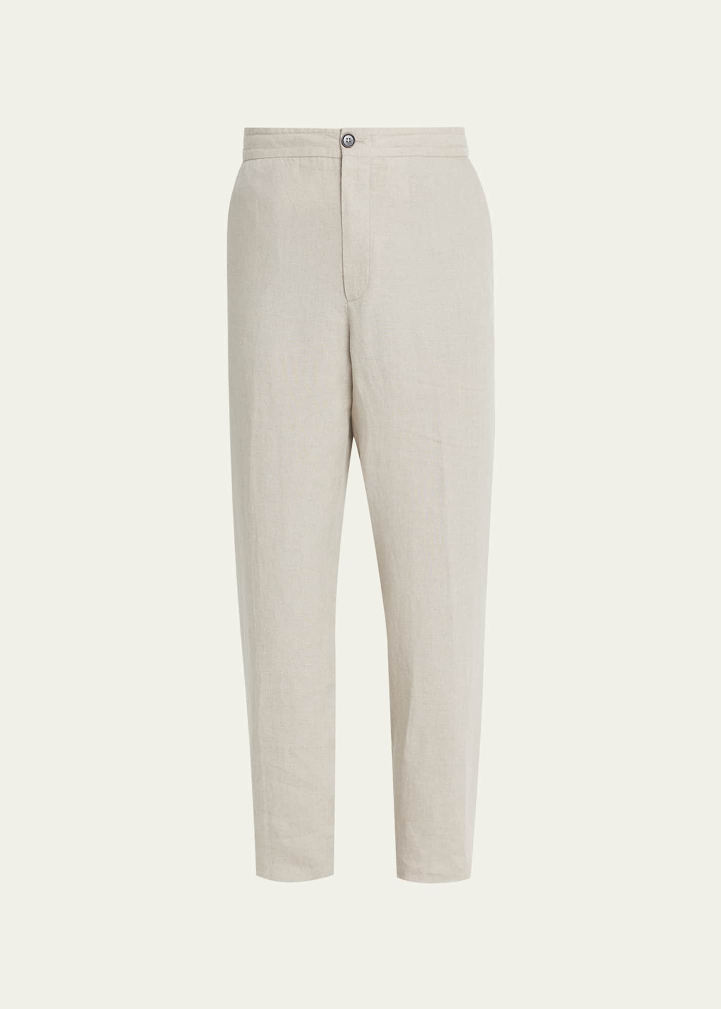 ZEGNA Men s Washed Linen Joggers Bergdorf Goodman