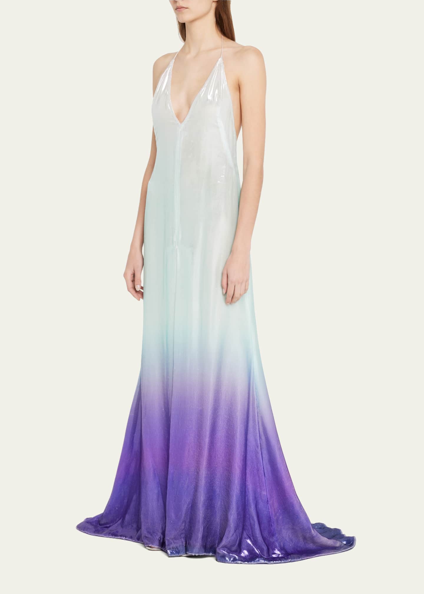 Bach Mai Ombre Velvet Halter Gown Bergdorf Goodman