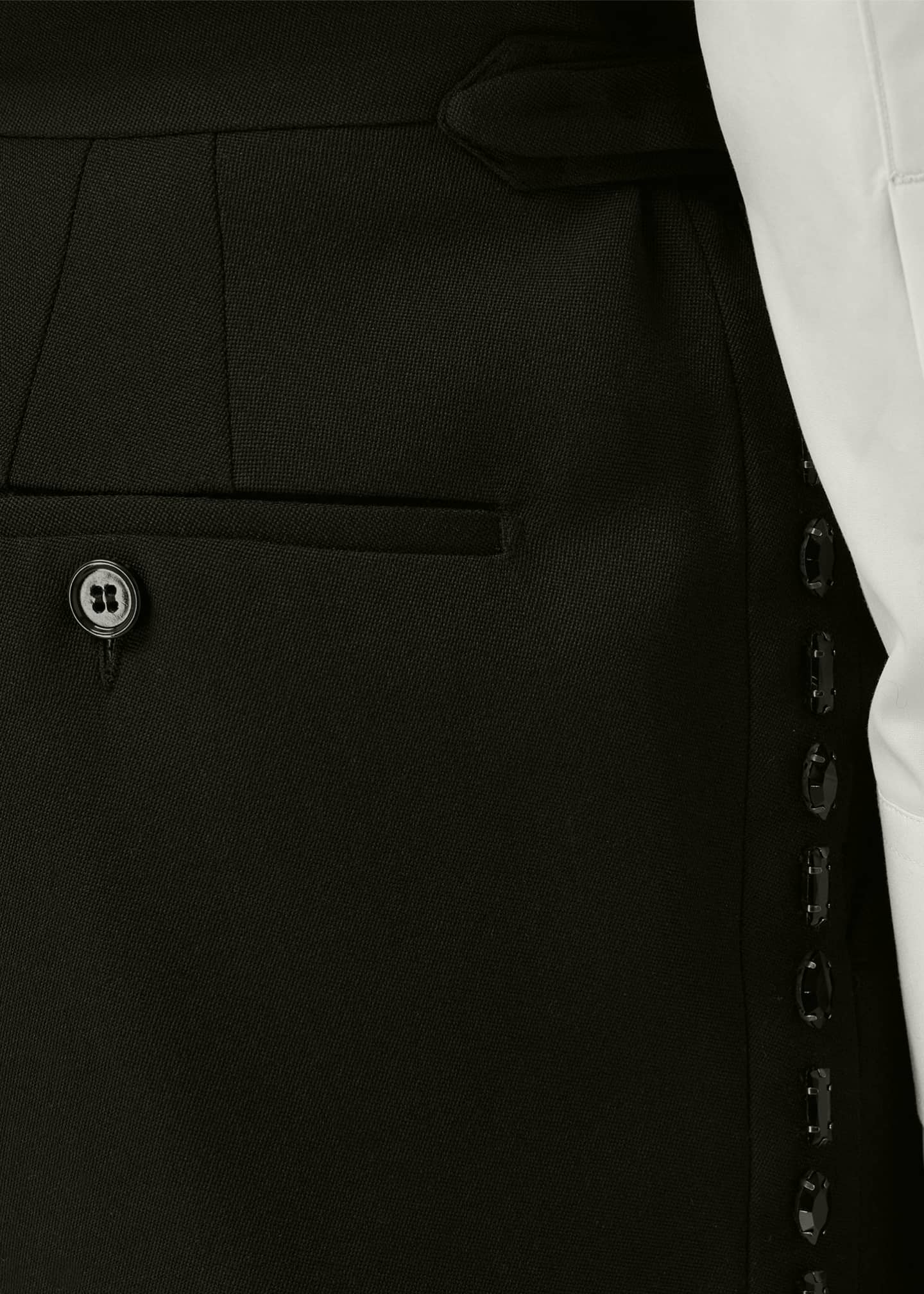 Burberry Men's SlimFit Wool Trousers w/ Side Crystal Details