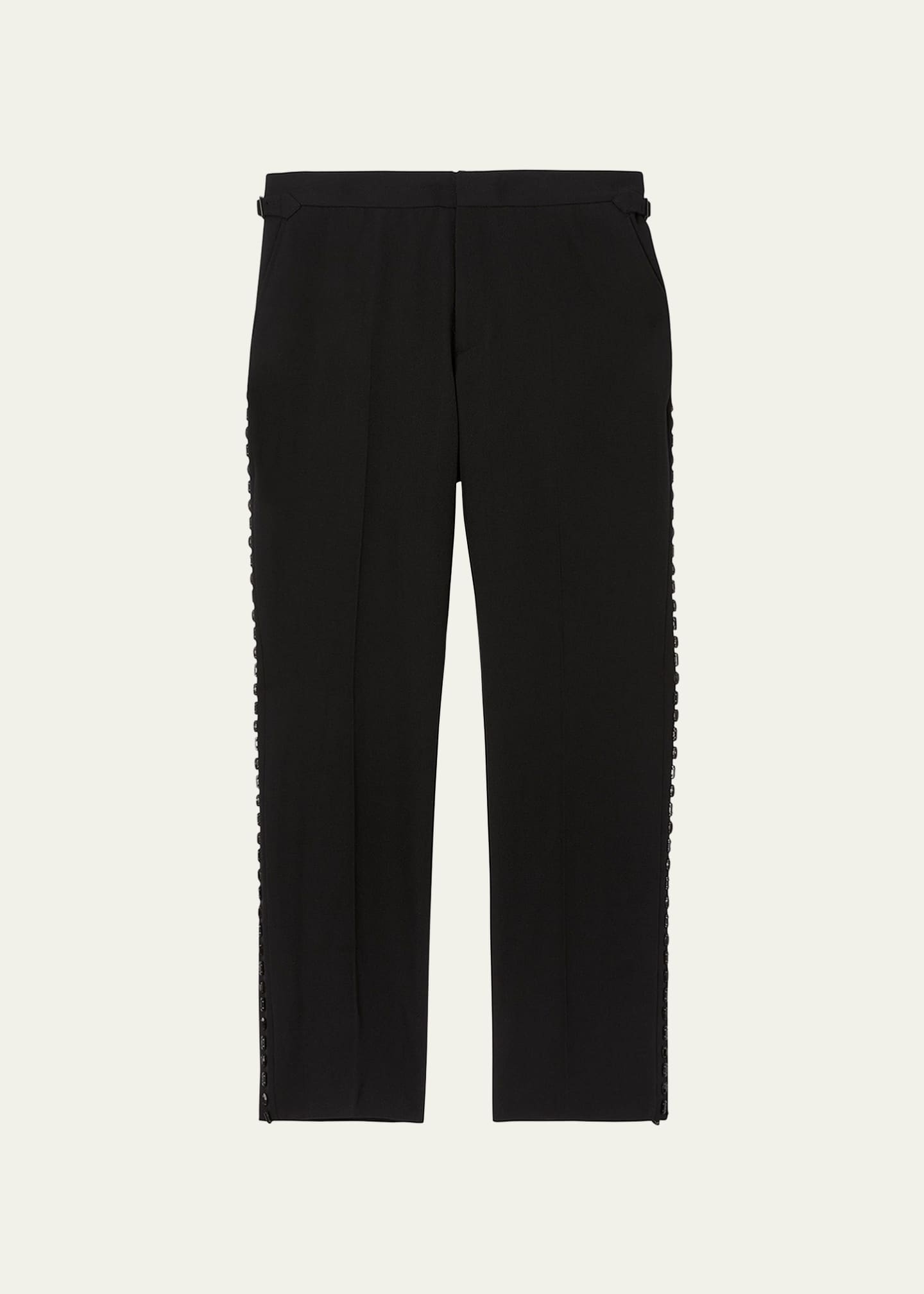 Burberry Men's SlimFit Wool Trousers w/ Side Crystal Details