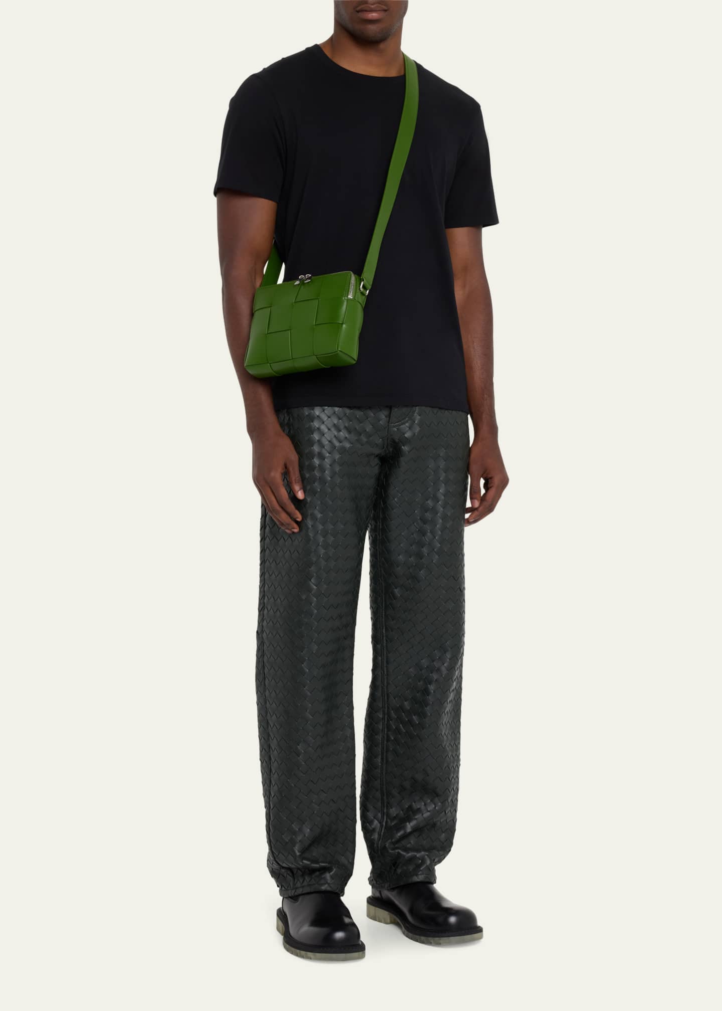 Bottega Veneta® Men's Mini Cassette Cross-Body Bag in Dark Green